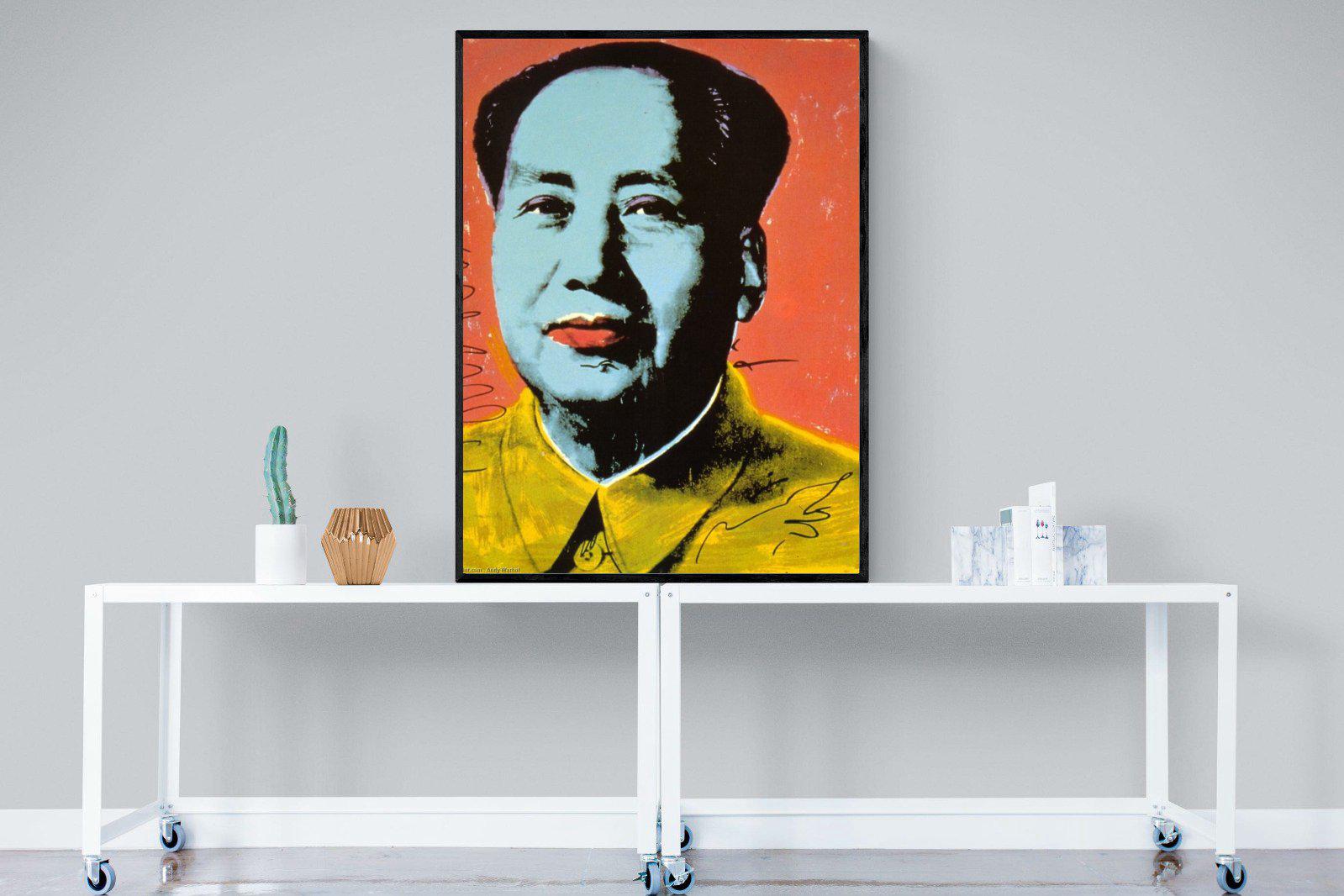Mao-Wall_Art-90 x 120cm-Mounted Canvas-Black-Pixalot