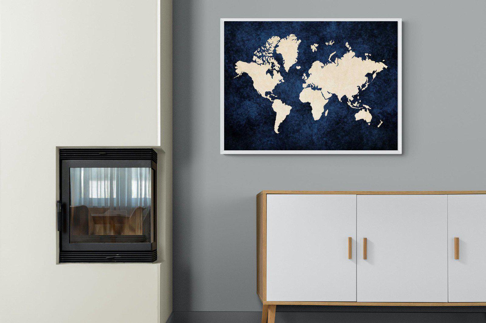 Map of the World-Wall_Art-100 x 75cm-Mounted Canvas-White-Pixalot