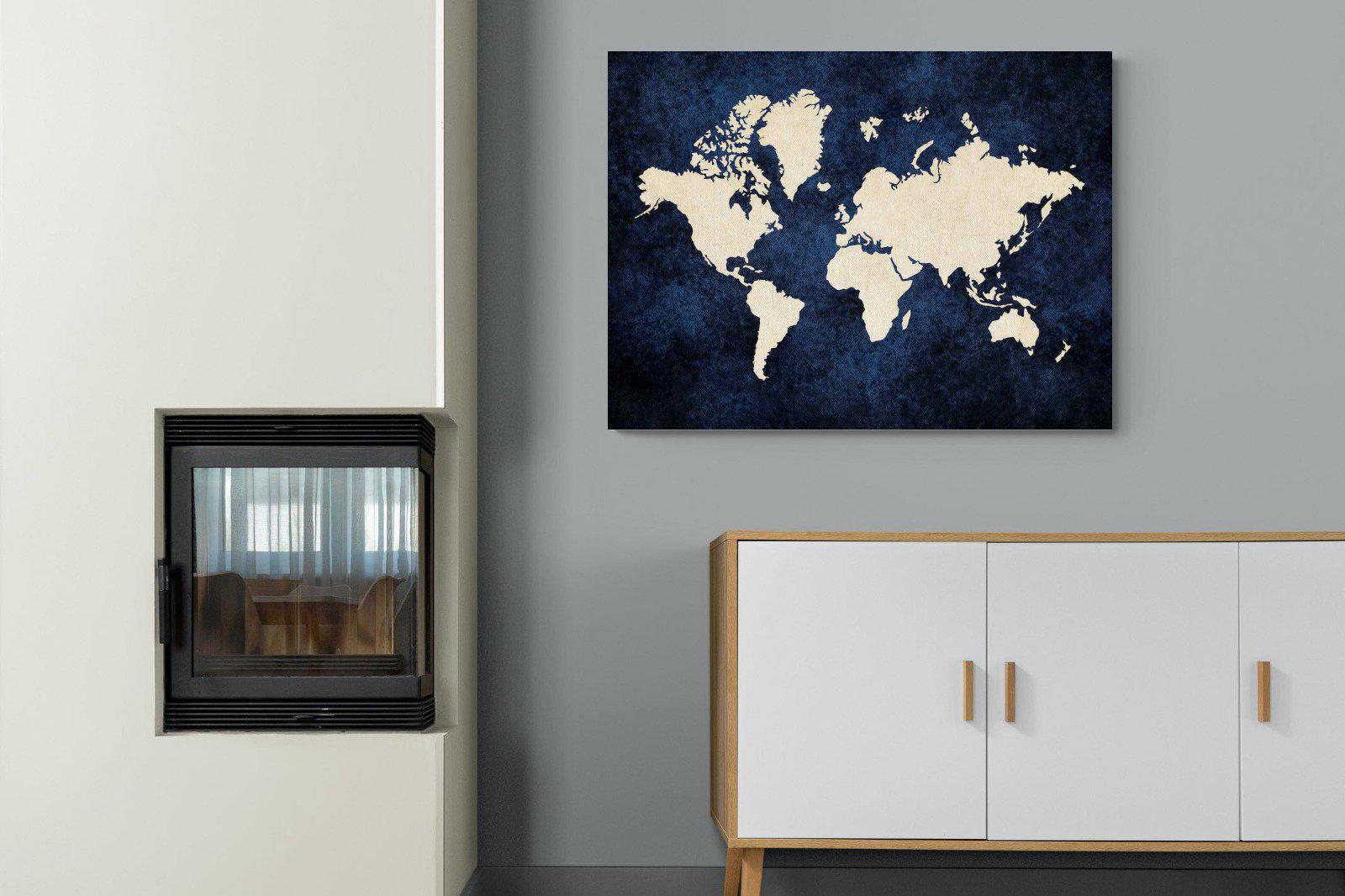 Map of the World-Wall_Art-100 x 75cm-Mounted Canvas-No Frame-Pixalot
