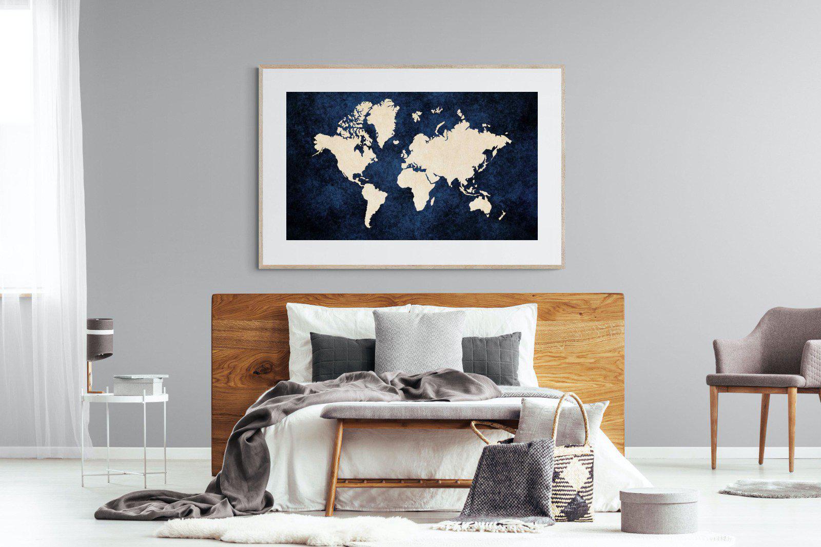 Map of the World-Wall_Art-150 x 100cm-Framed Print-Wood-Pixalot