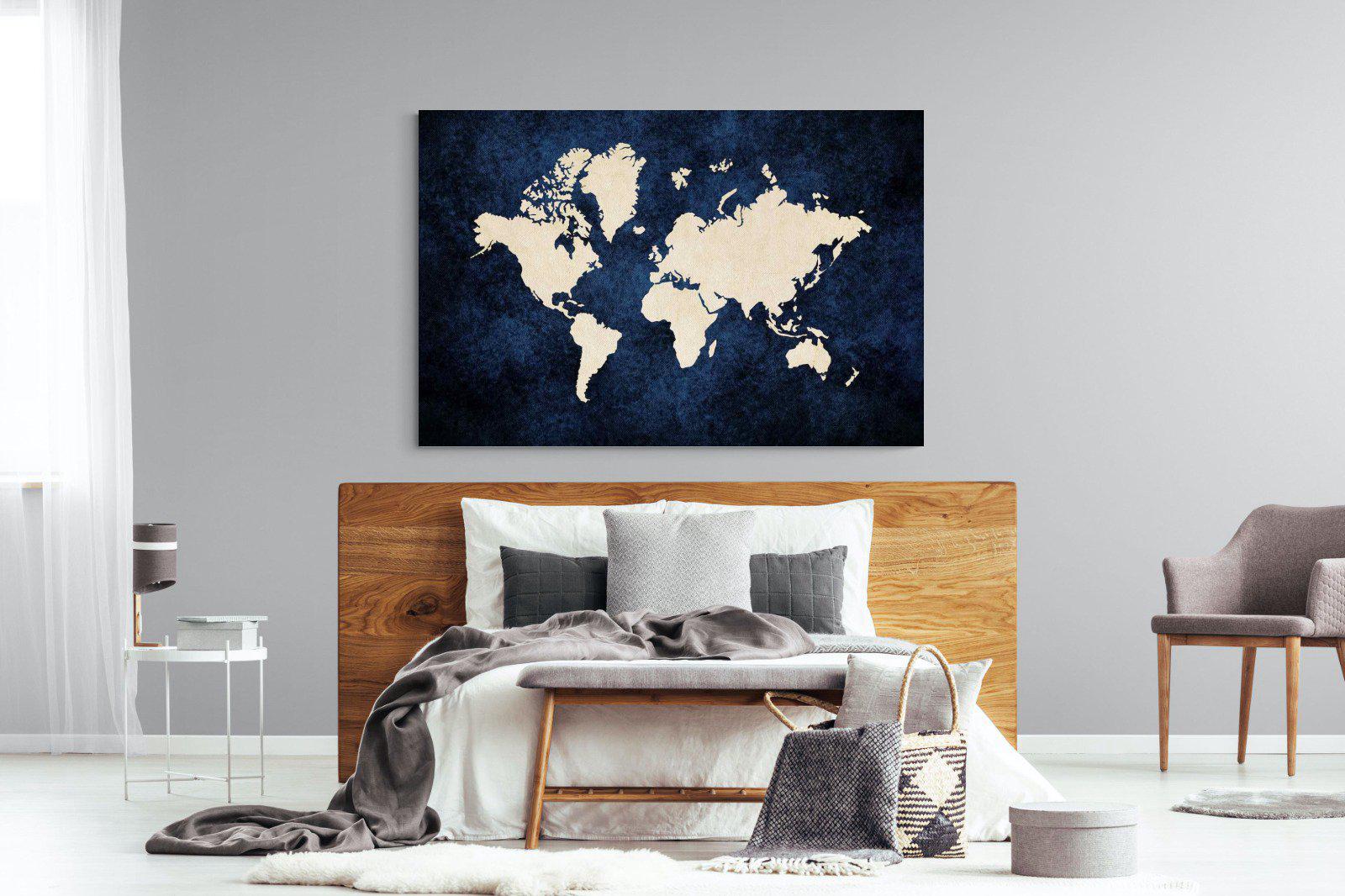 Map of the World-Wall_Art-150 x 100cm-Mounted Canvas-No Frame-Pixalot