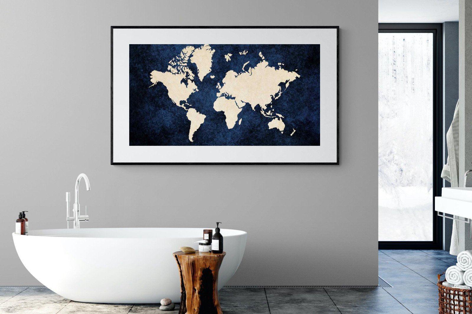 Map of the World-Wall_Art-180 x 110cm-Framed Print-Black-Pixalot