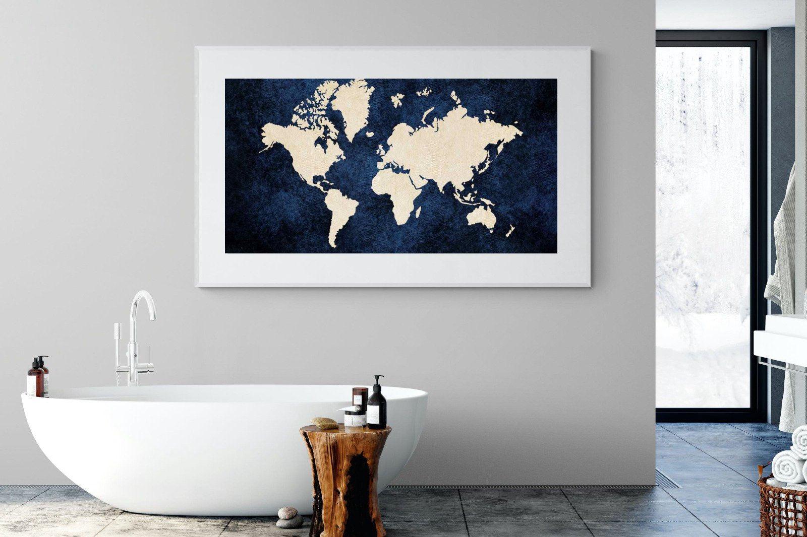 Map of the World-Wall_Art-180 x 110cm-Framed Print-White-Pixalot