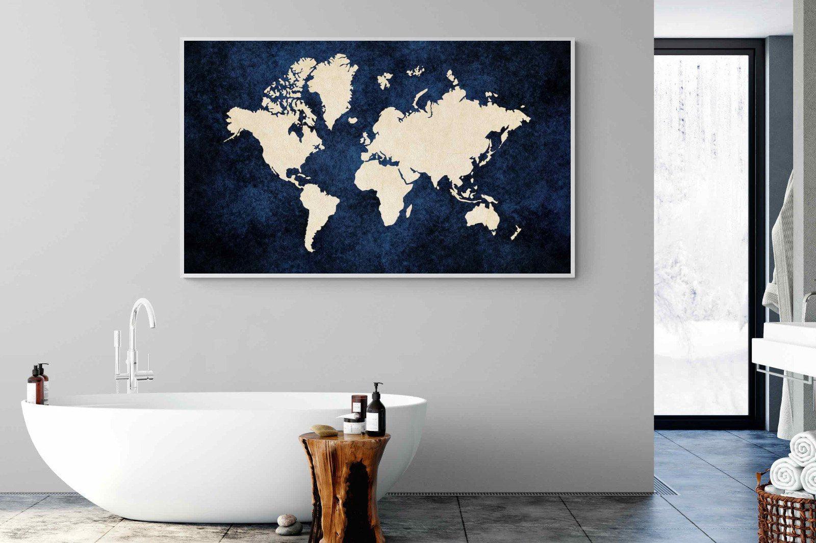 Map of the World-Wall_Art-180 x 110cm-Mounted Canvas-White-Pixalot