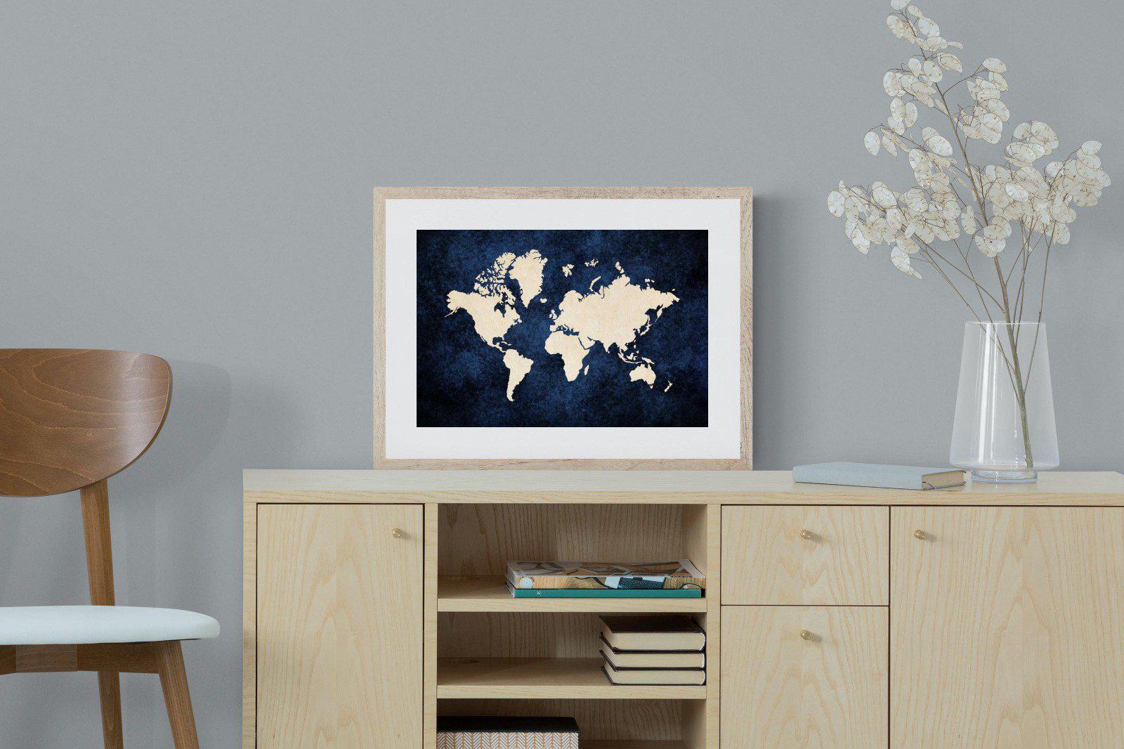 Map of the World-Wall_Art-60 x 45cm-Framed Print-Wood-Pixalot