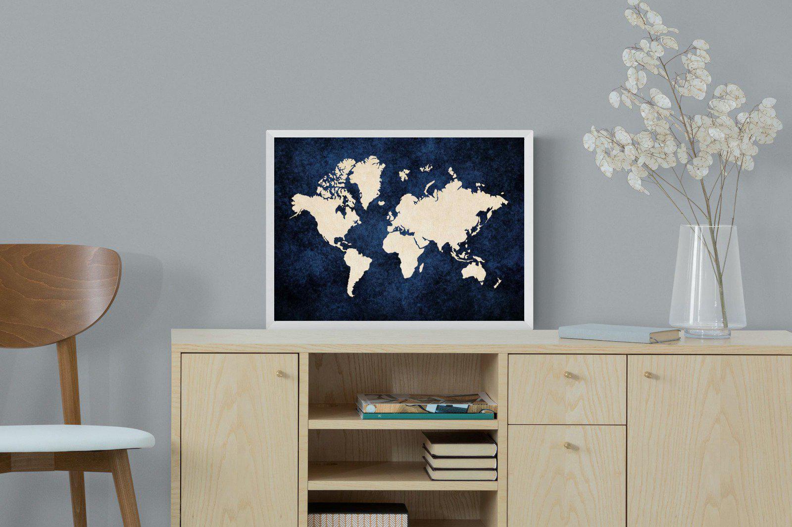 Map of the World-Wall_Art-60 x 45cm-Mounted Canvas-White-Pixalot