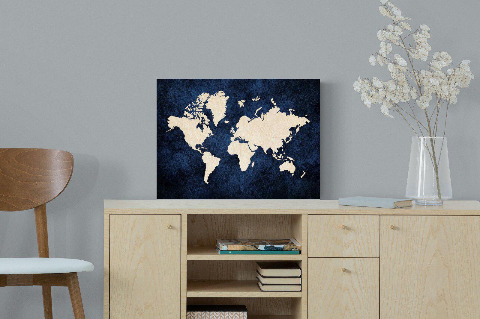 Map of the World-Wall_Art-60 x 45cm-Mounted Canvas-No Frame-Pixalot