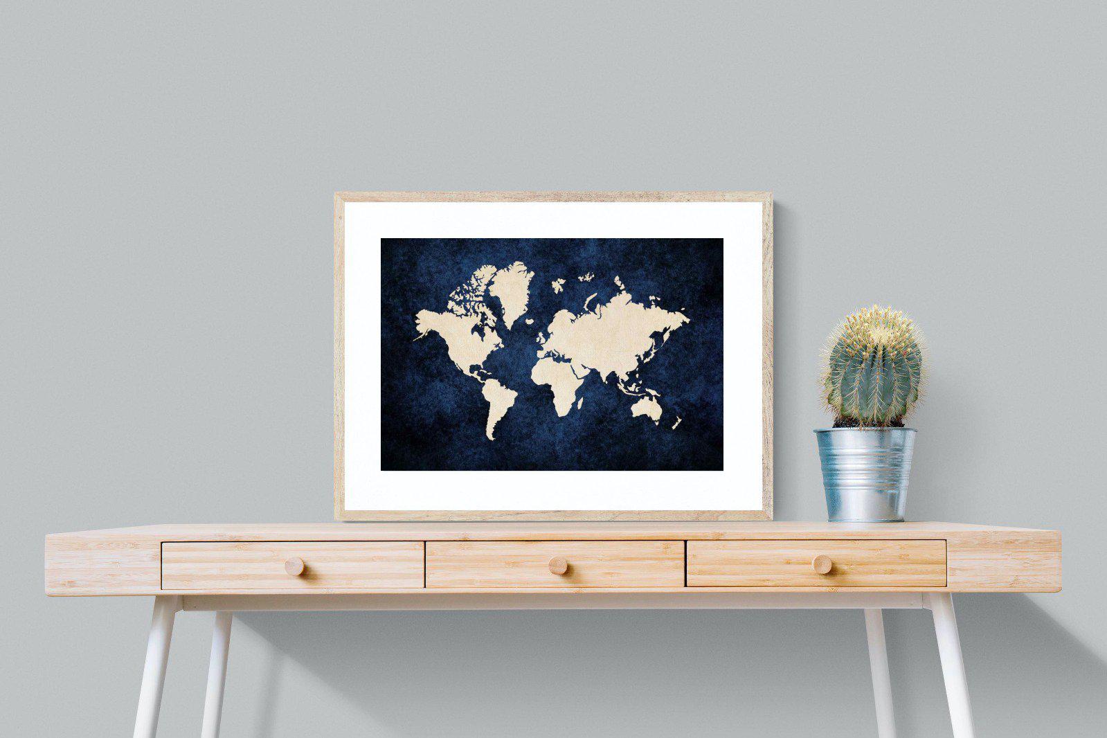 Map of the World-Wall_Art-80 x 60cm-Framed Print-Wood-Pixalot