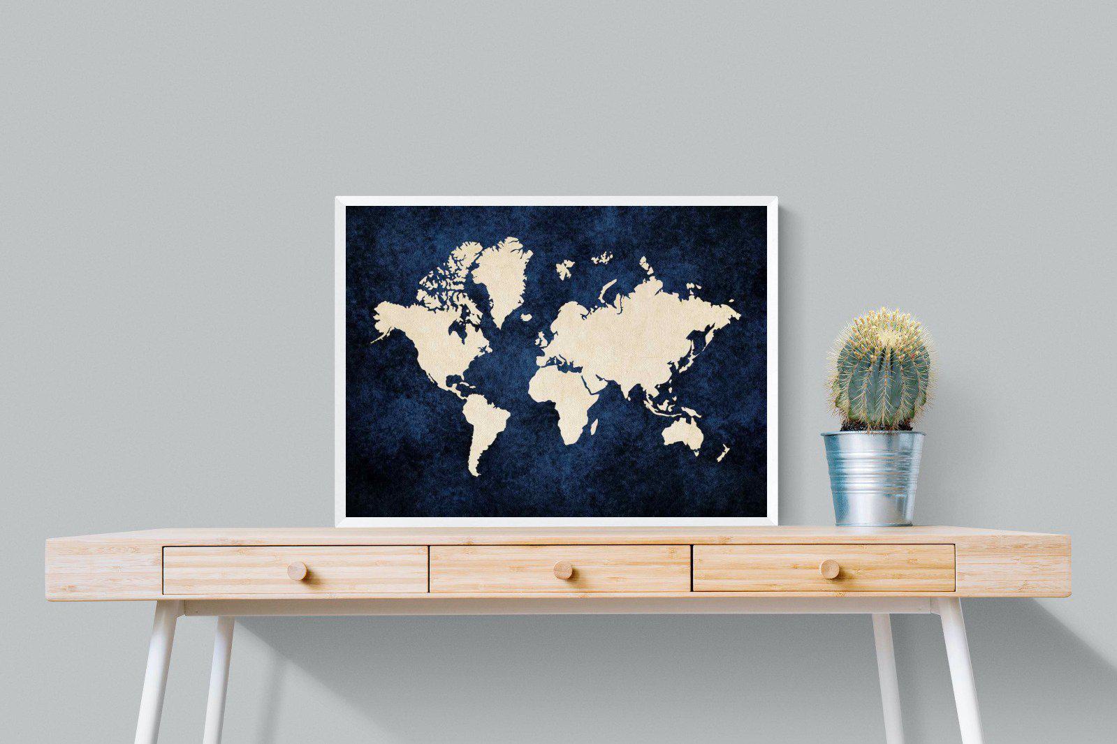 Map of the World-Wall_Art-80 x 60cm-Mounted Canvas-White-Pixalot