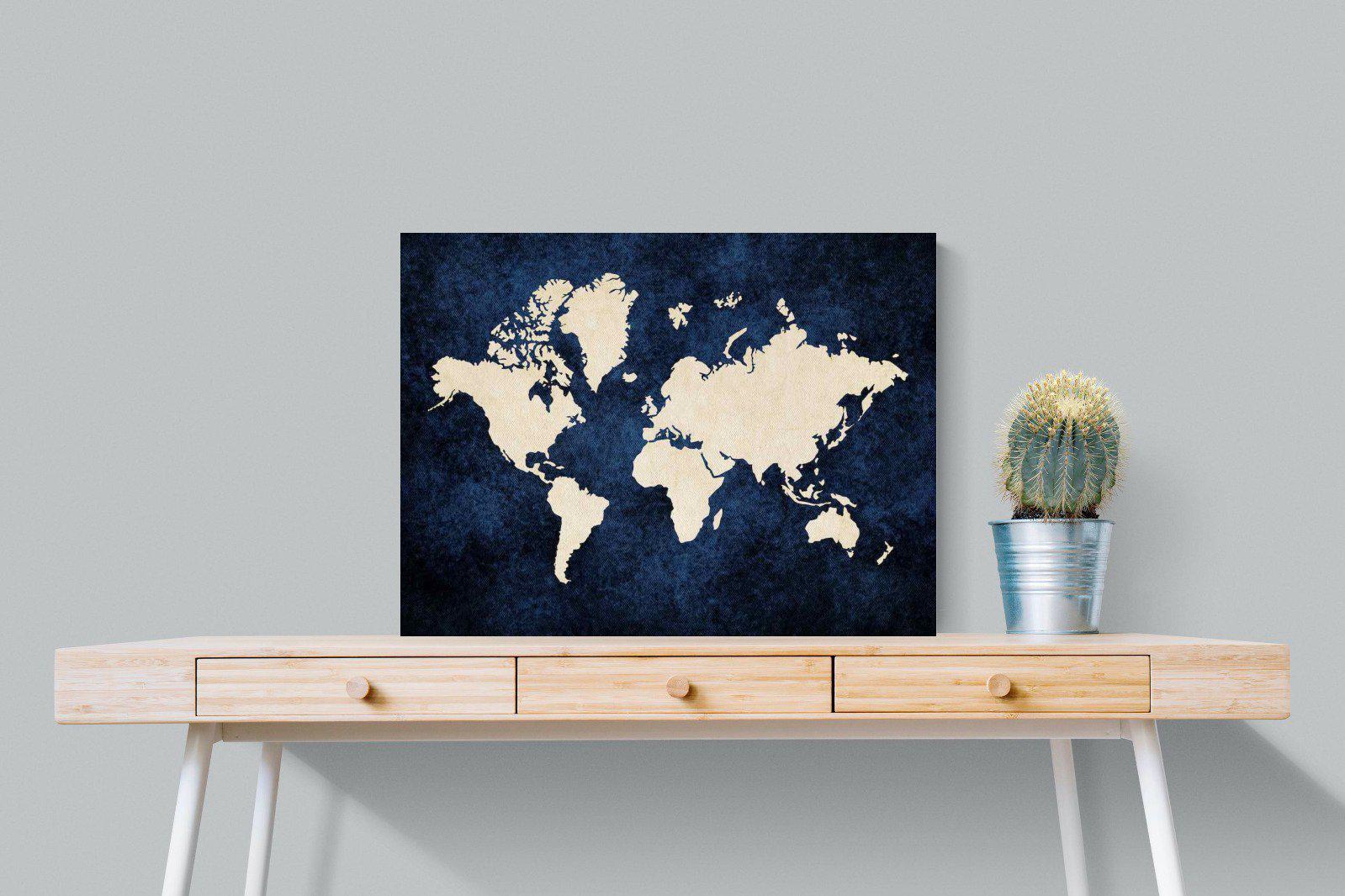 Map of the World-Wall_Art-80 x 60cm-Mounted Canvas-No Frame-Pixalot