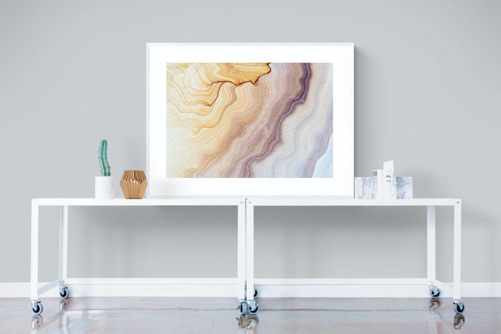 Marble-Wall_Art-120 x 90cm-Framed Print-White-Pixalot
