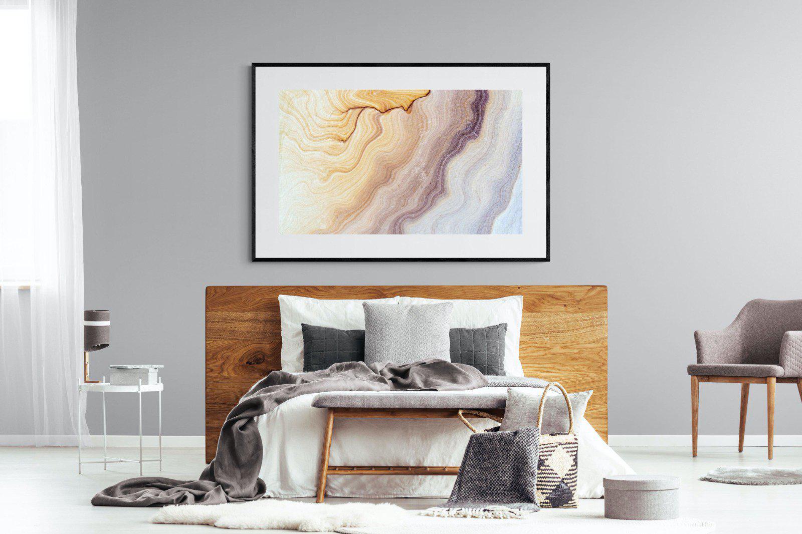 Marble-Wall_Art-150 x 100cm-Framed Print-Black-Pixalot