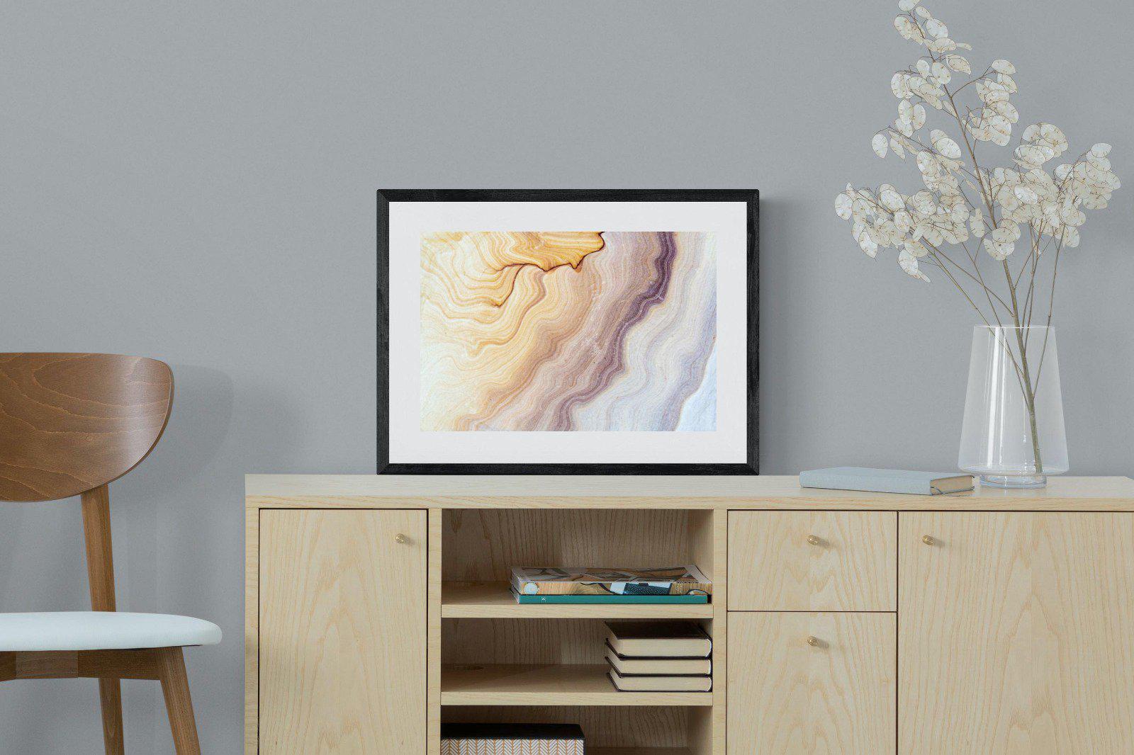 Marble-Wall_Art-60 x 45cm-Framed Print-Black-Pixalot