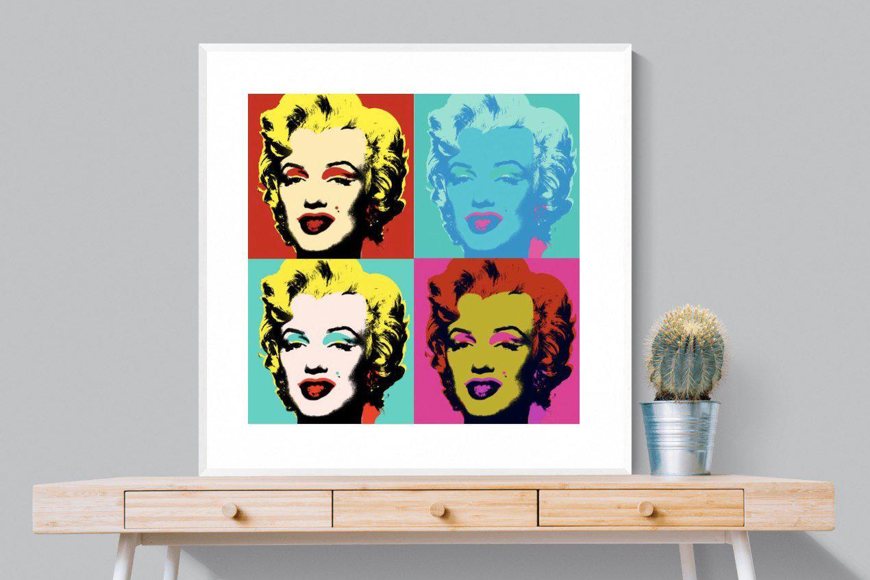 Marilyn Diptych-Wall_Art-100 x 100cm-Framed Print-White-Pixalot