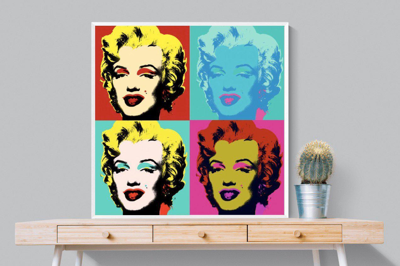 Marilyn Diptych-Wall_Art-100 x 100cm-Mounted Canvas-White-Pixalot