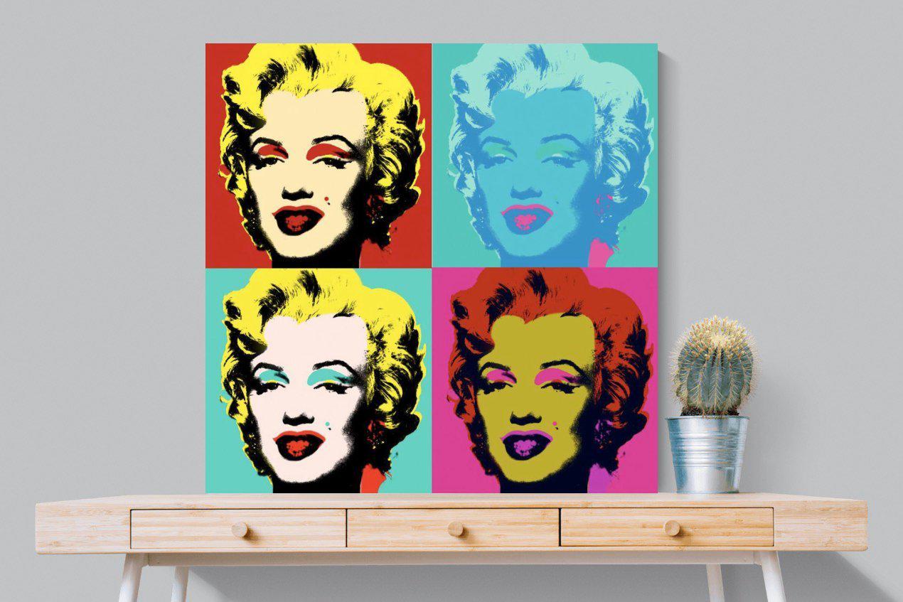 Marilyn Diptych-Wall_Art-100 x 100cm-Mounted Canvas-No Frame-Pixalot