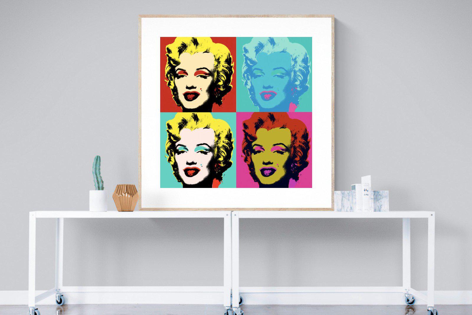 Marilyn Diptych-Wall_Art-120 x 120cm-Framed Print-Wood-Pixalot