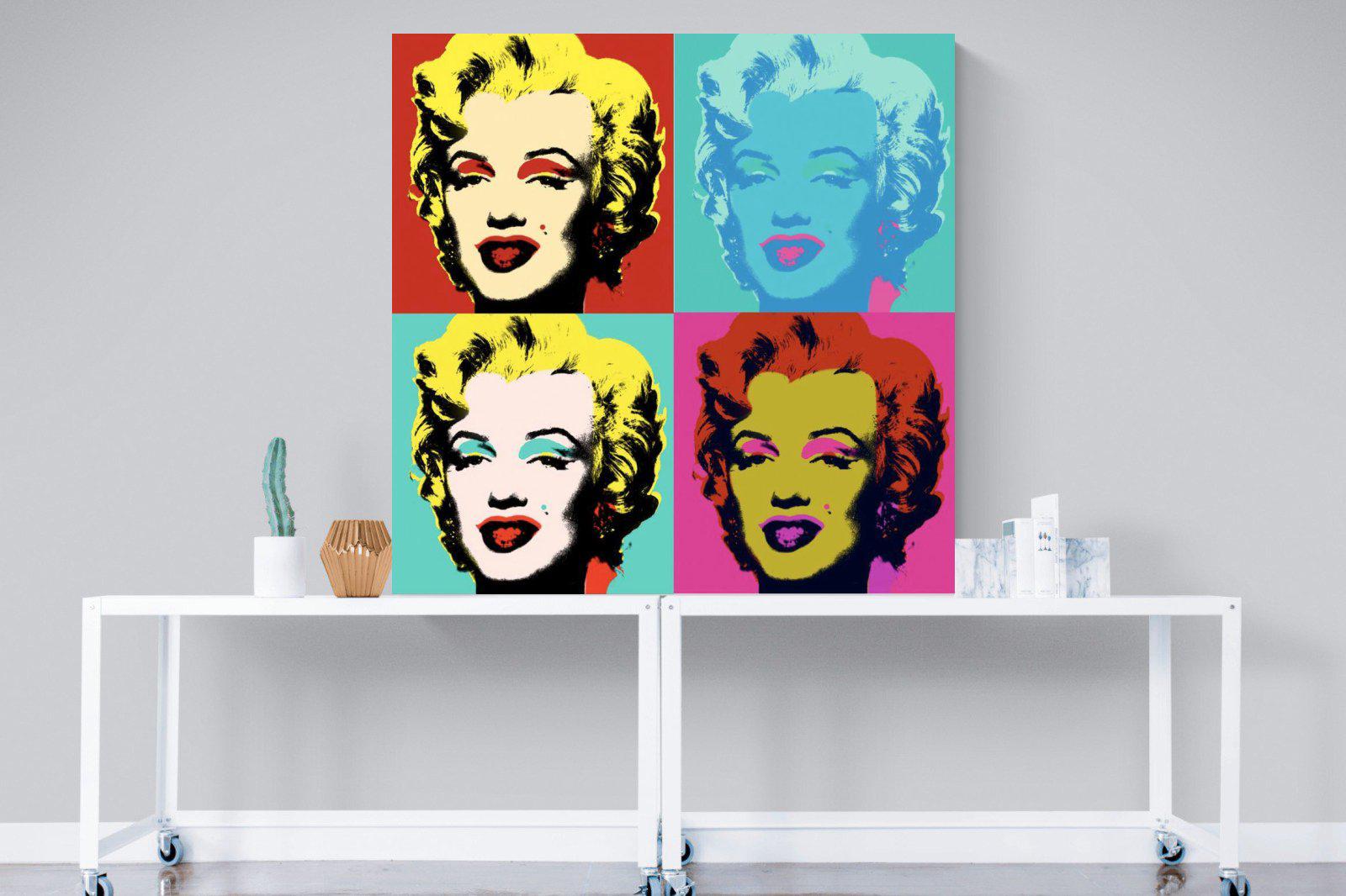 Marilyn Diptych-Wall_Art-120 x 120cm-Mounted Canvas-No Frame-Pixalot
