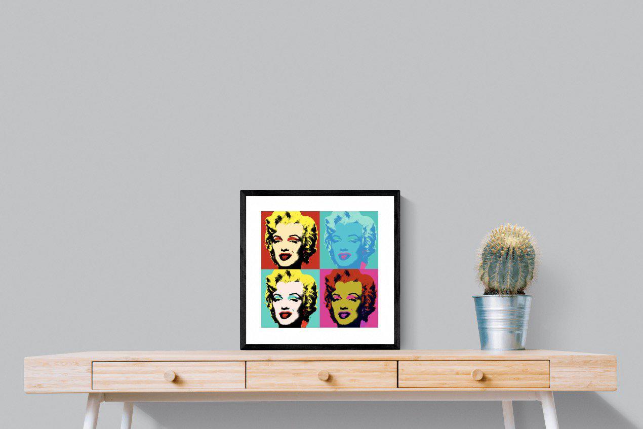 Marilyn Diptych-Wall_Art-50 x 50cm-Framed Print-Black-Pixalot