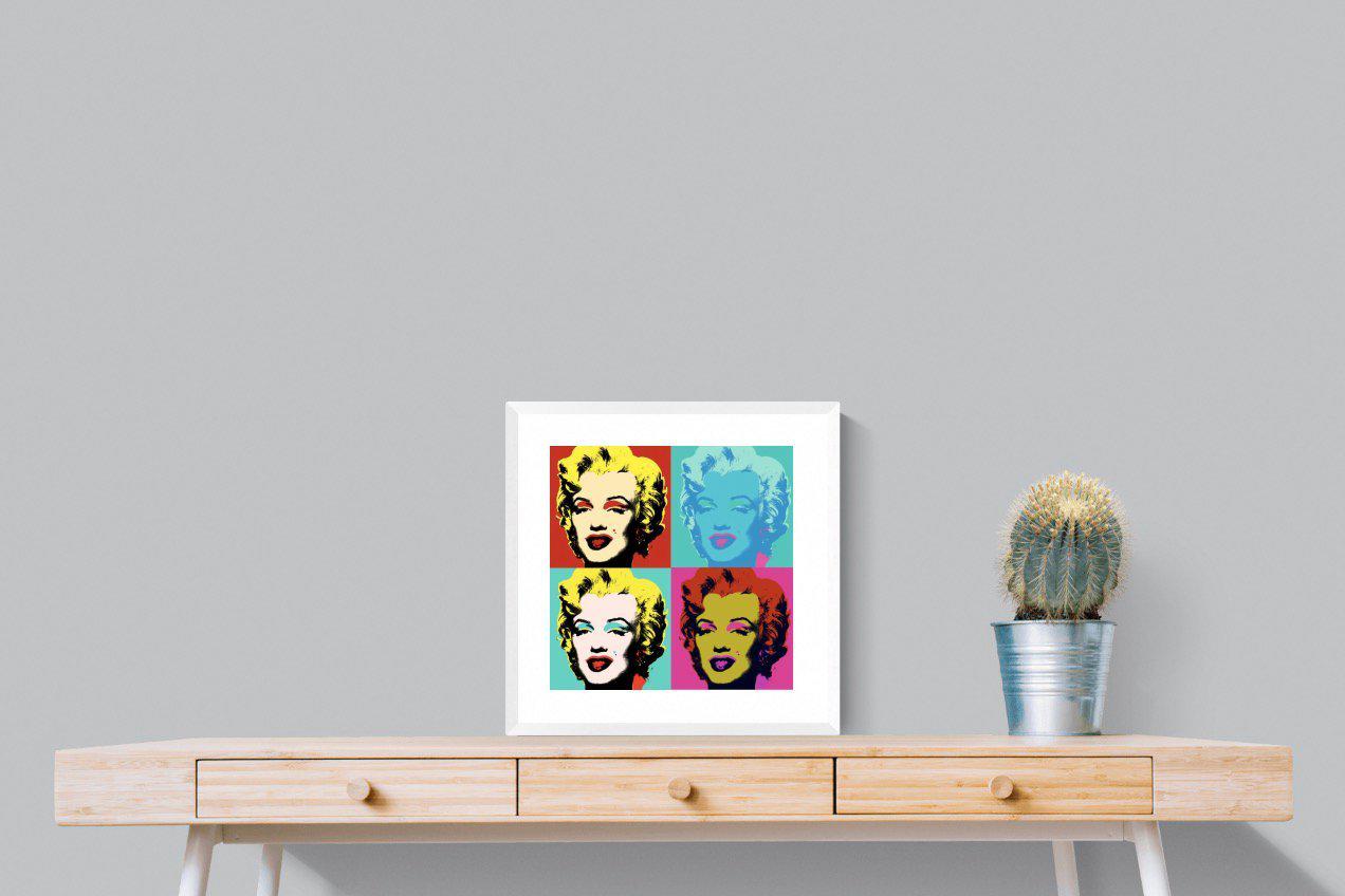 Marilyn Diptych-Wall_Art-50 x 50cm-Framed Print-White-Pixalot