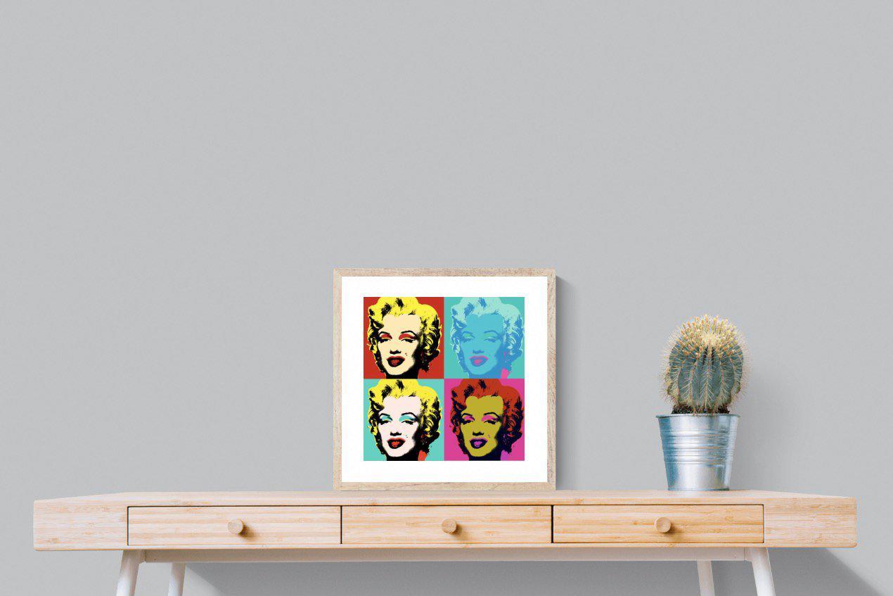 Marilyn Diptych-Wall_Art-50 x 50cm-Framed Print-Wood-Pixalot