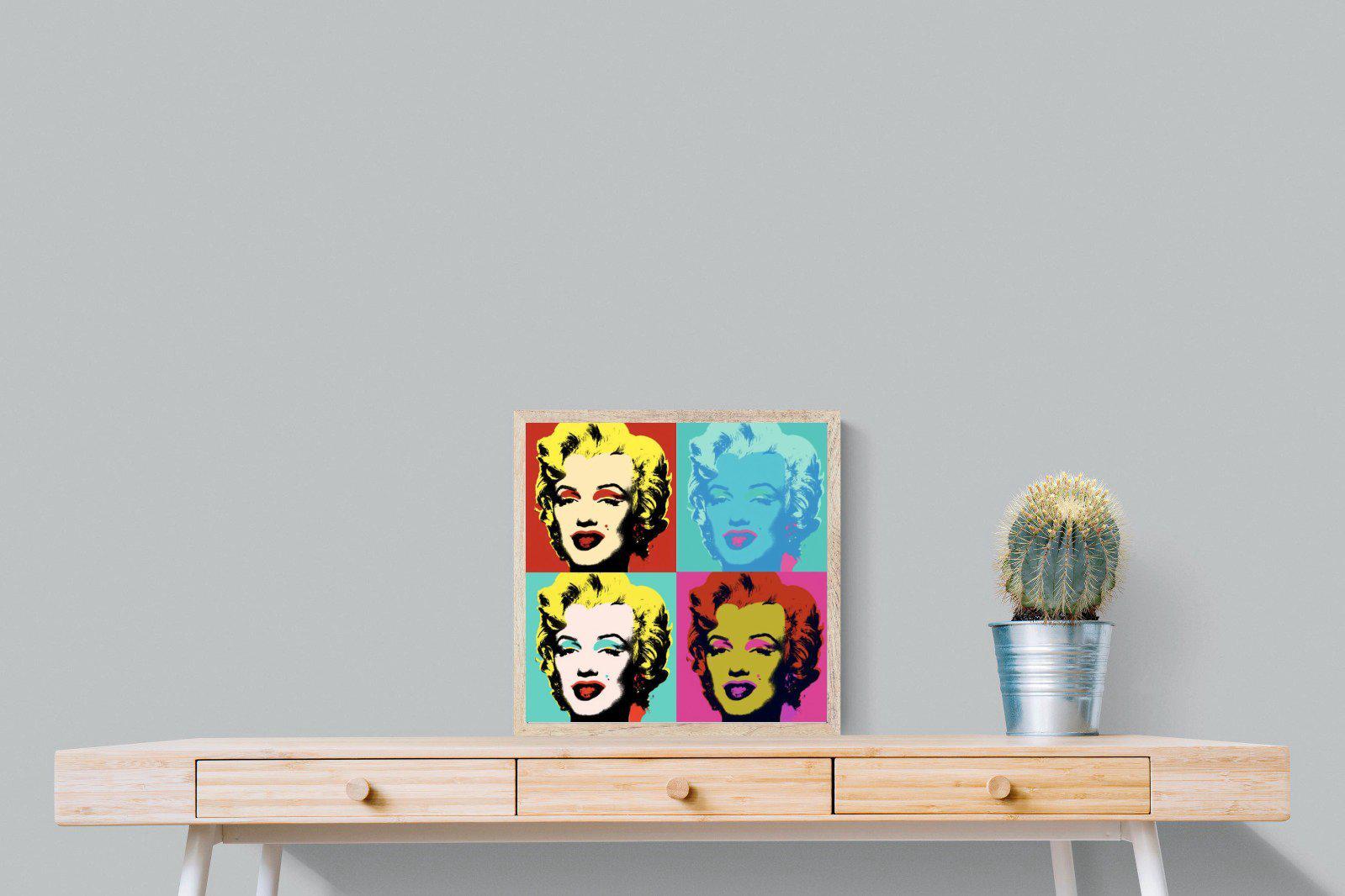 Marilyn Diptych-Wall_Art-50 x 50cm-Mounted Canvas-Wood-Pixalot
