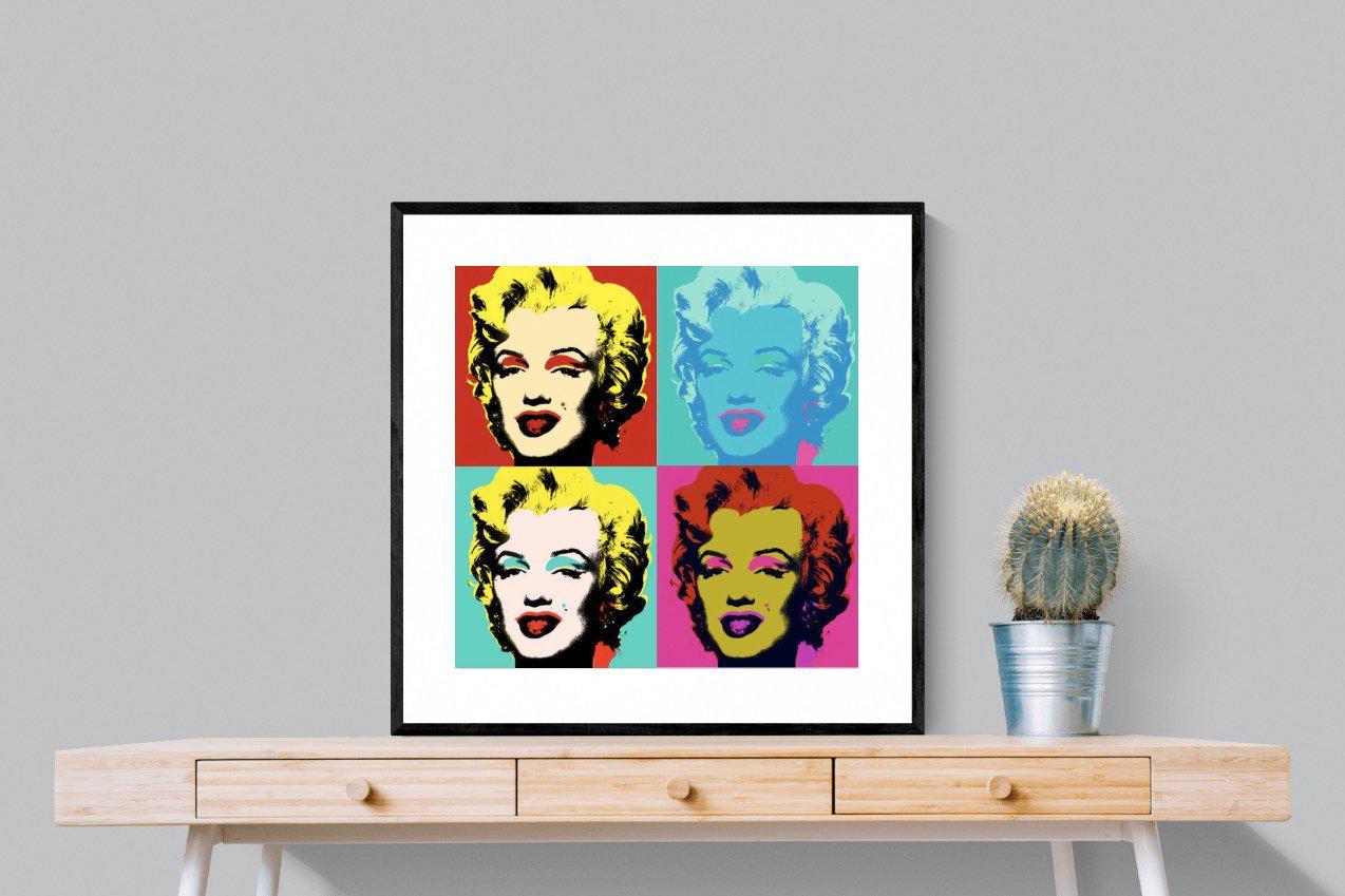 Marilyn Diptych-Wall_Art-80 x 80cm-Framed Print-Black-Pixalot