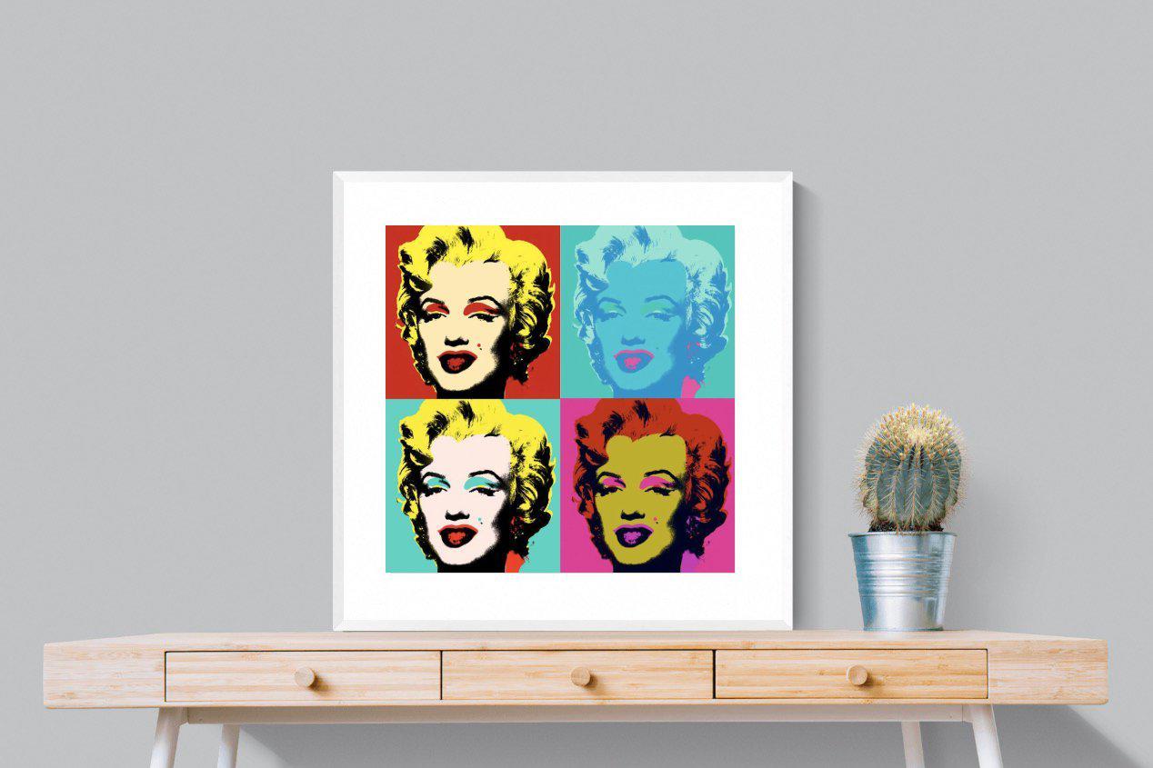 Marilyn Diptych-Wall_Art-80 x 80cm-Framed Print-White-Pixalot