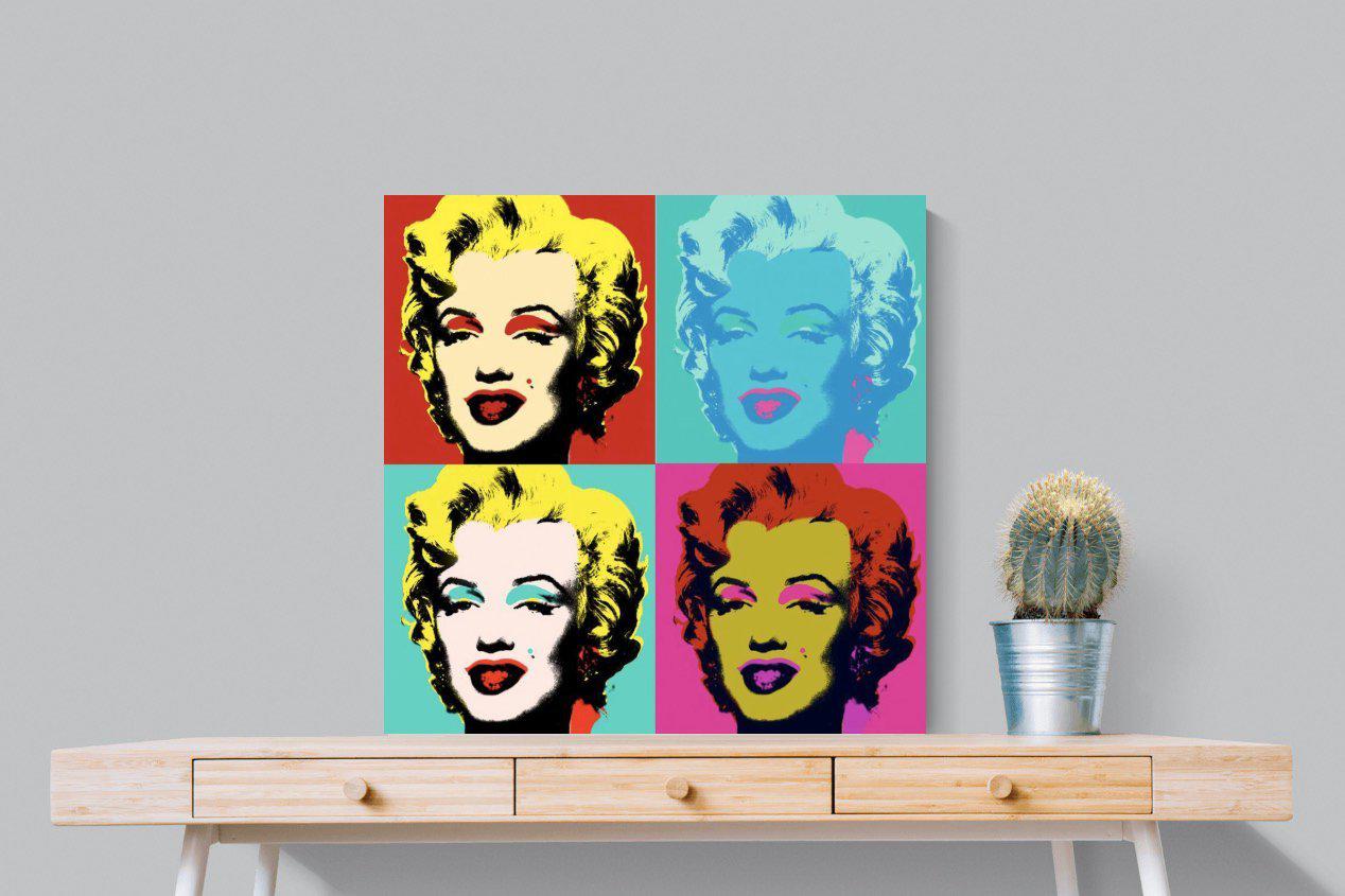Marilyn Diptych-Wall_Art-80 x 80cm-Mounted Canvas-No Frame-Pixalot
