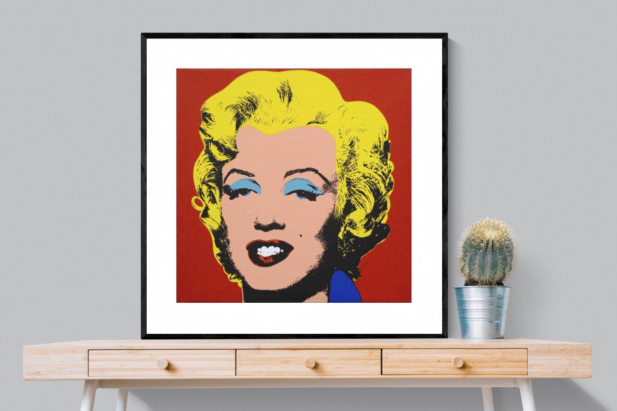 Marilyn Diptych Portrait-Wall_Art-100 x 100cm-Framed Print-Black-Pixalot