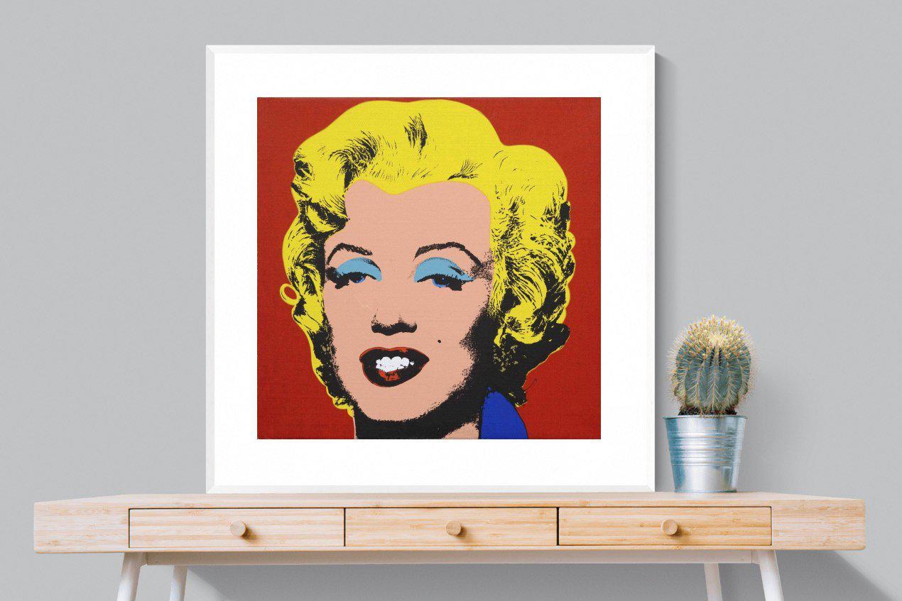 Marilyn Diptych Portrait-Wall_Art-100 x 100cm-Framed Print-White-Pixalot