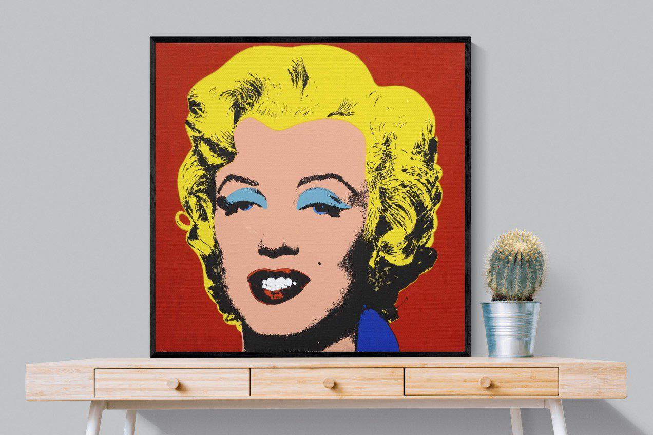 Marilyn Diptych Portrait-Wall_Art-100 x 100cm-Mounted Canvas-Black-Pixalot