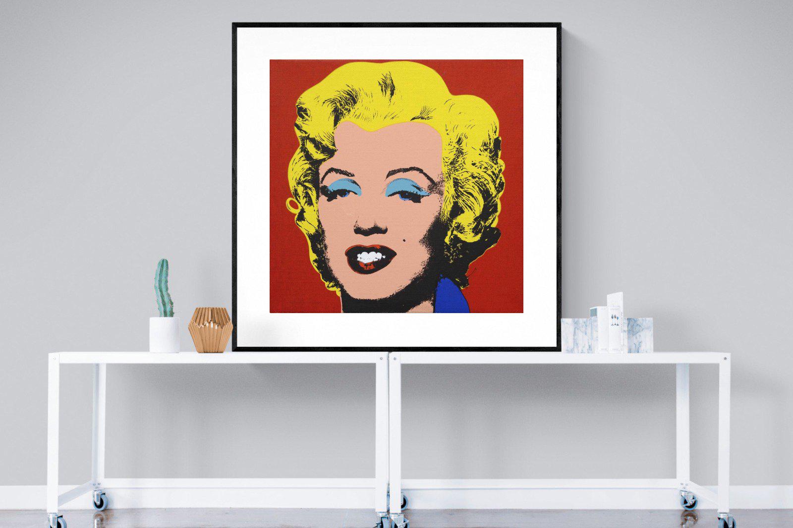 Marilyn Diptych Portrait-Wall_Art-120 x 120cm-Framed Print-Black-Pixalot