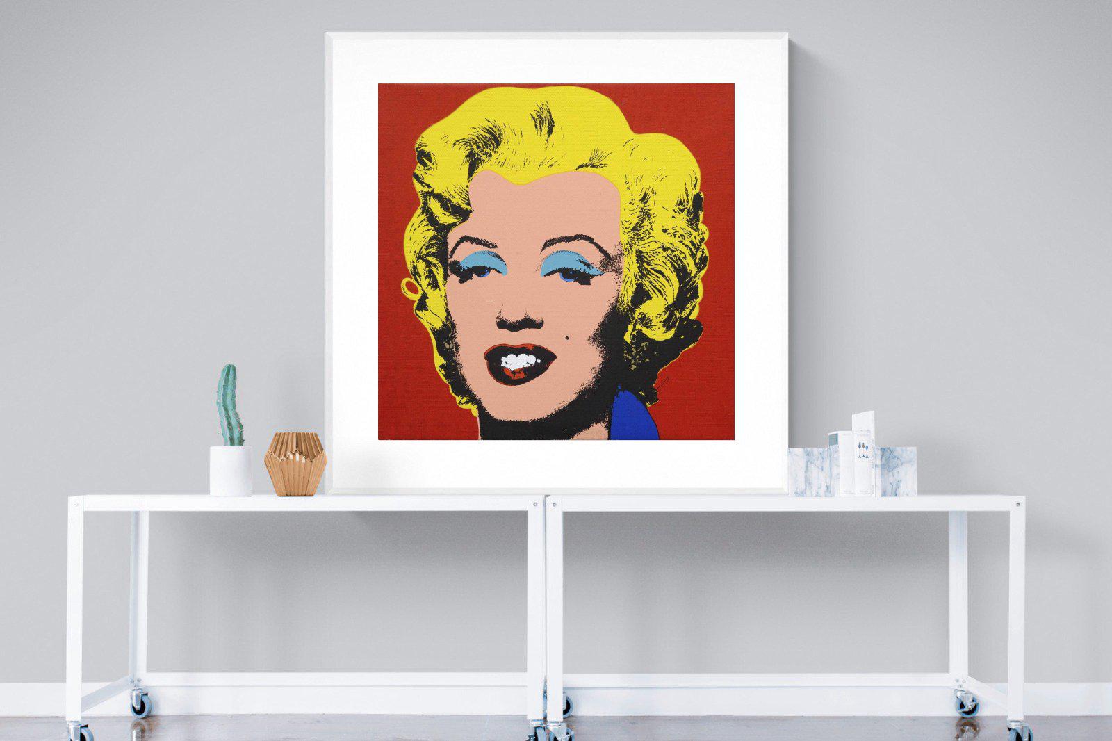 Marilyn Diptych Portrait-Wall_Art-120 x 120cm-Framed Print-White-Pixalot