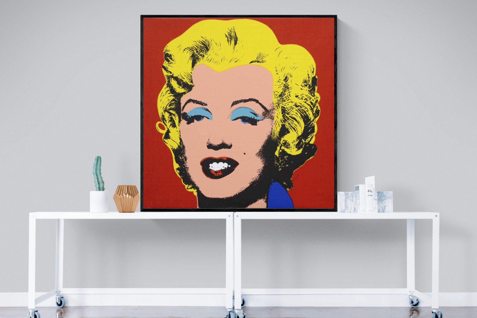 Marilyn Diptych Portrait-Wall_Art-120 x 120cm-Mounted Canvas-Black-Pixalot