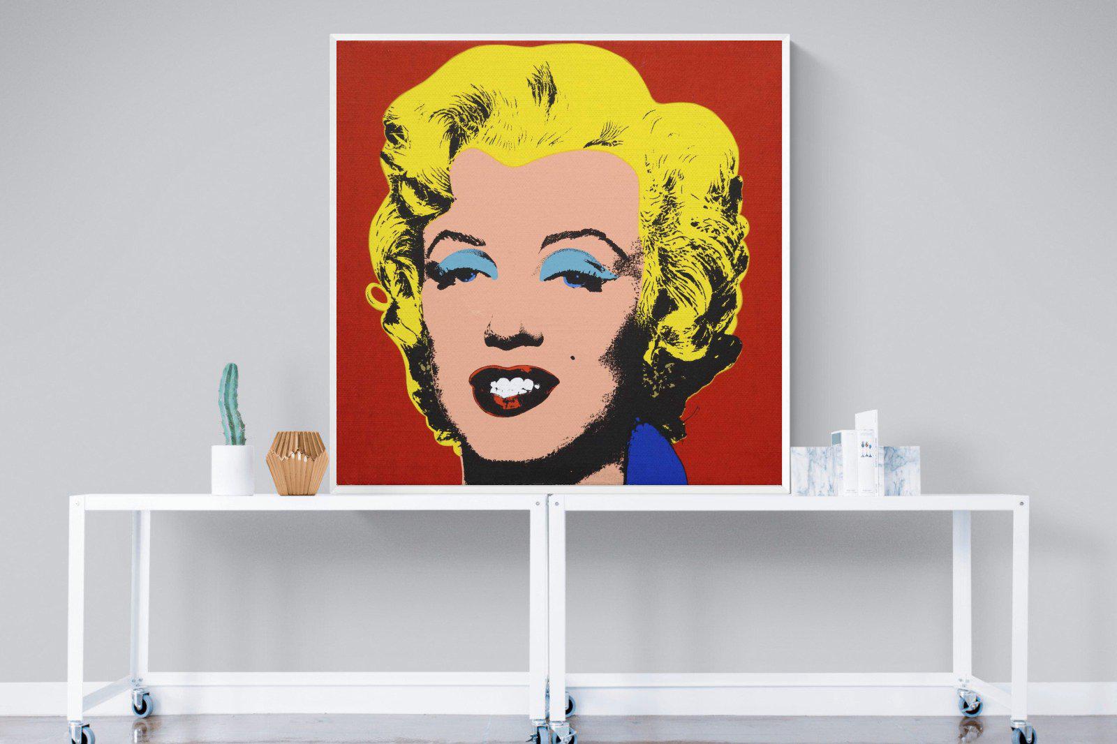 Marilyn Diptych Portrait-Wall_Art-120 x 120cm-Mounted Canvas-White-Pixalot