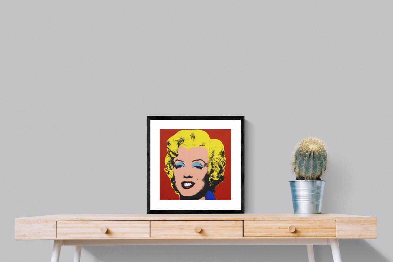 Marilyn Diptych Portrait-Wall_Art-50 x 50cm-Framed Print-Black-Pixalot