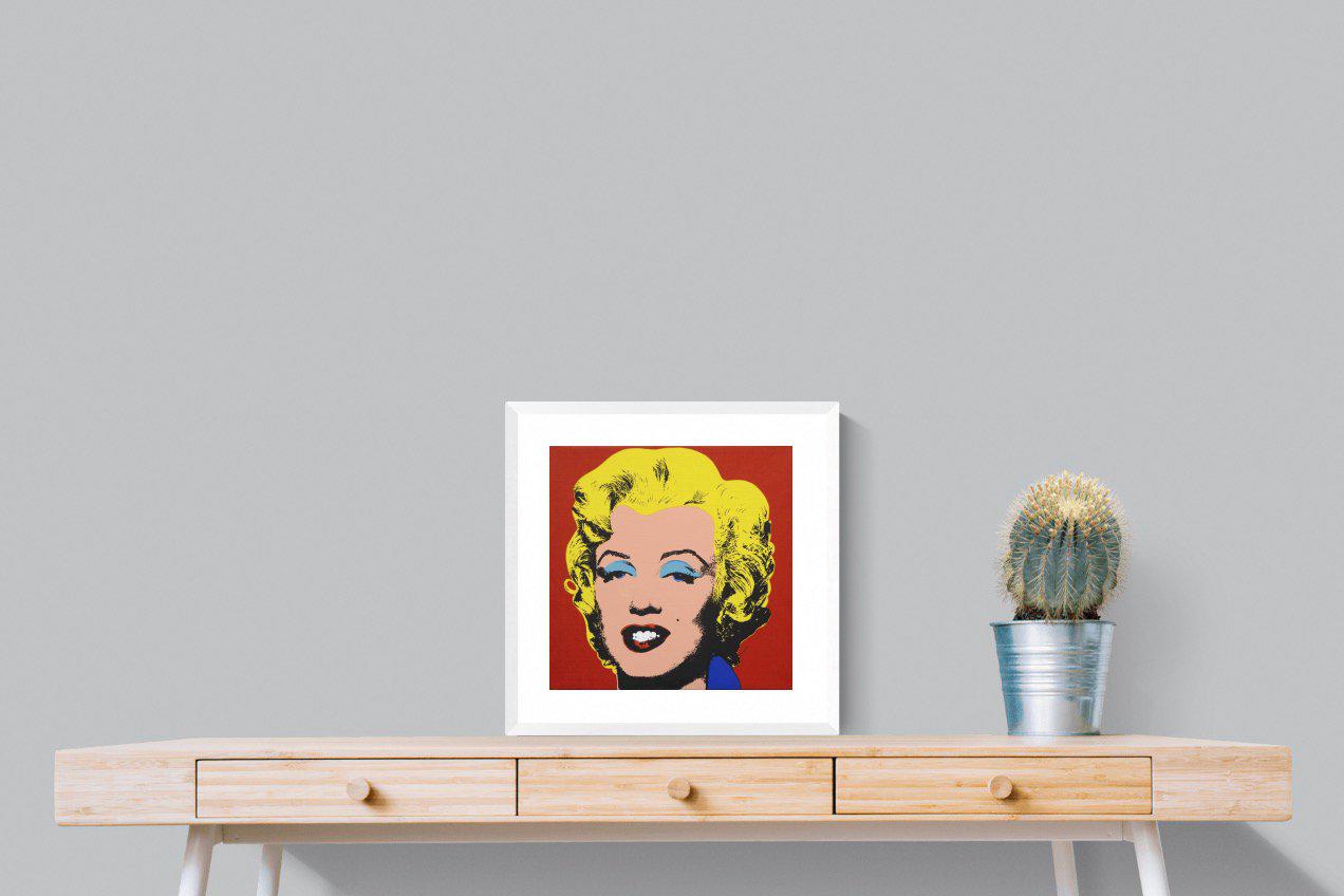Marilyn Diptych Portrait-Wall_Art-50 x 50cm-Framed Print-White-Pixalot