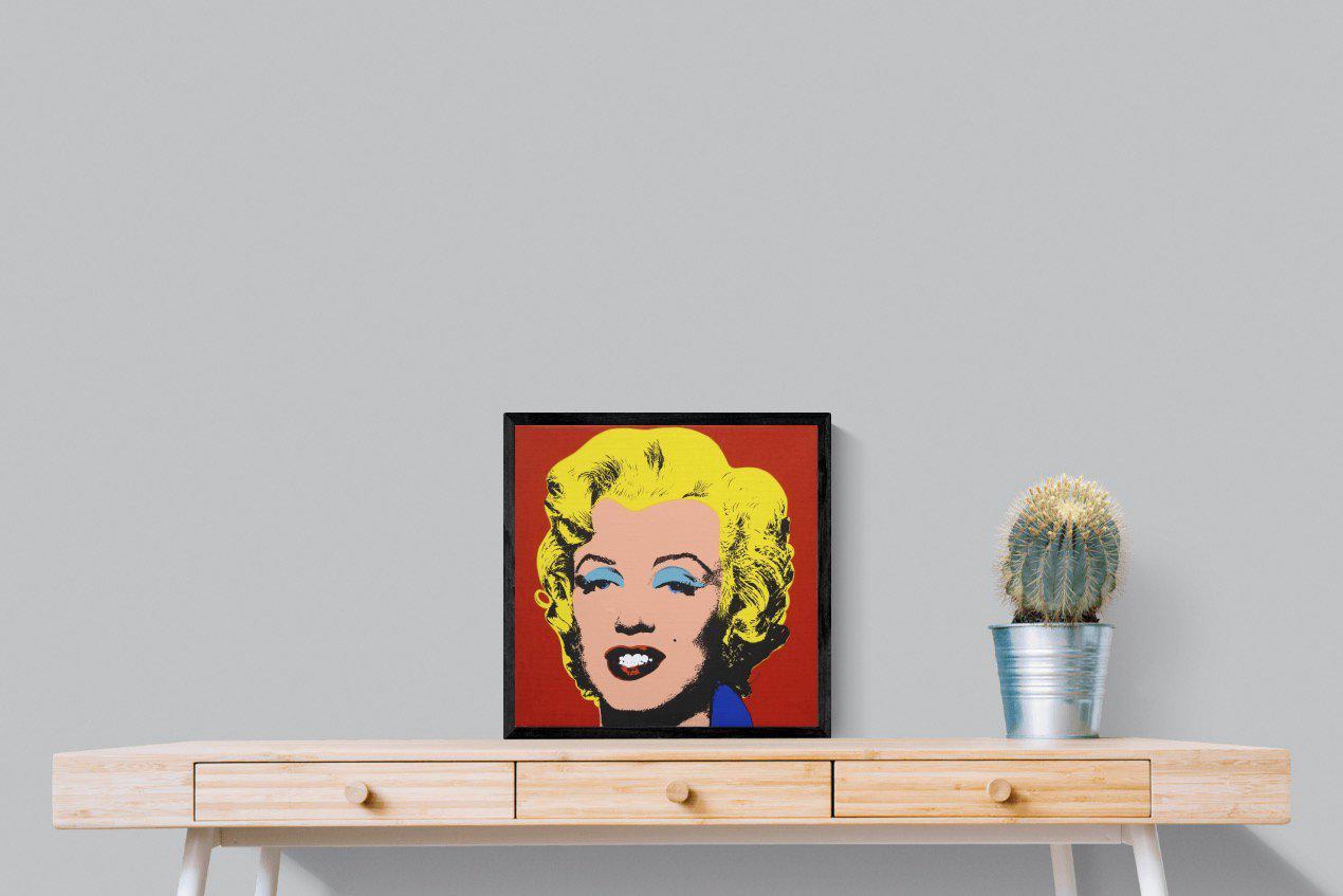 Marilyn Diptych Portrait-Wall_Art-50 x 50cm-Mounted Canvas-Black-Pixalot