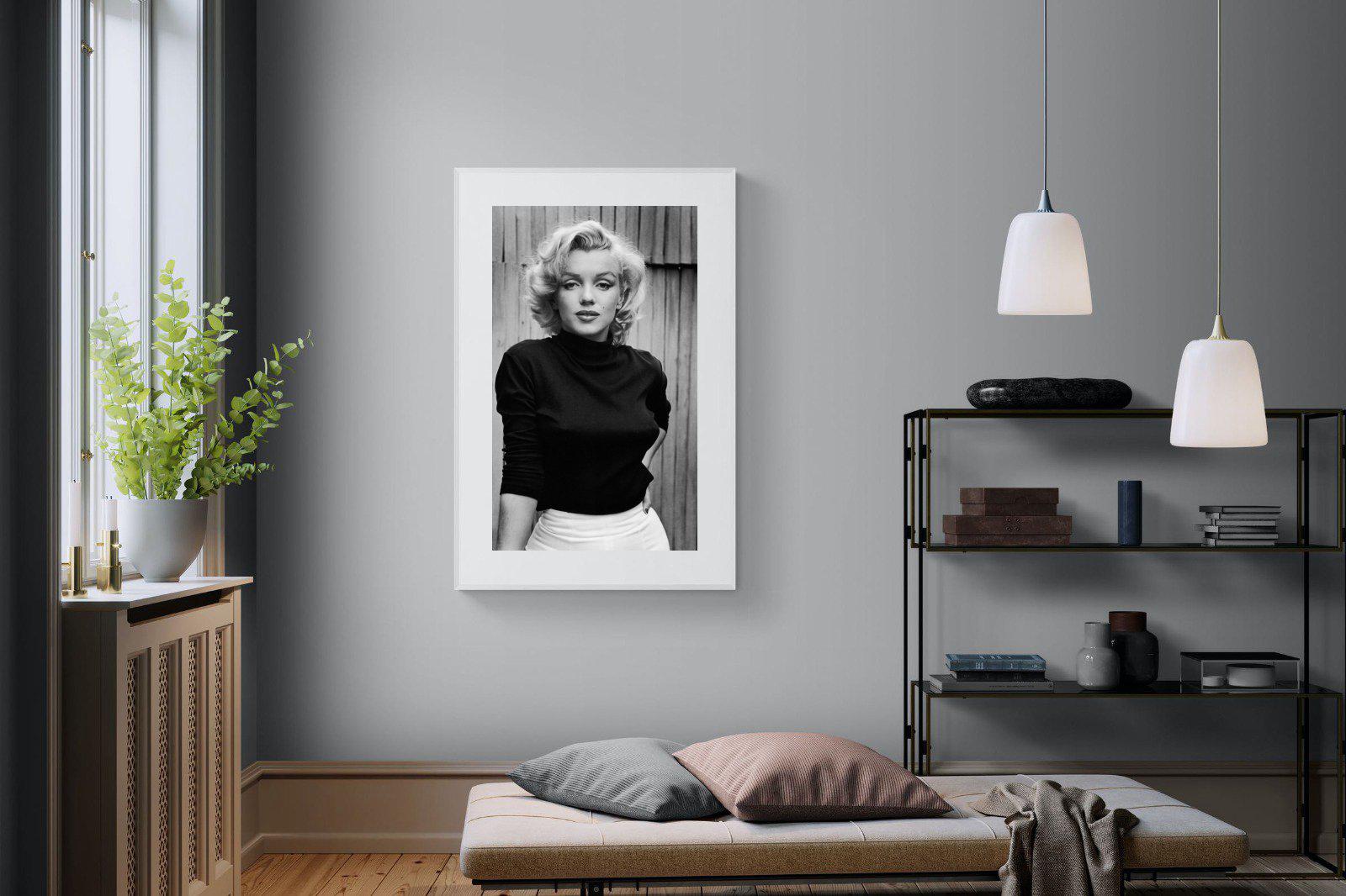Marilyn Monroe-Wall_Art-100 x 150cm-Framed Print-White-Pixalot