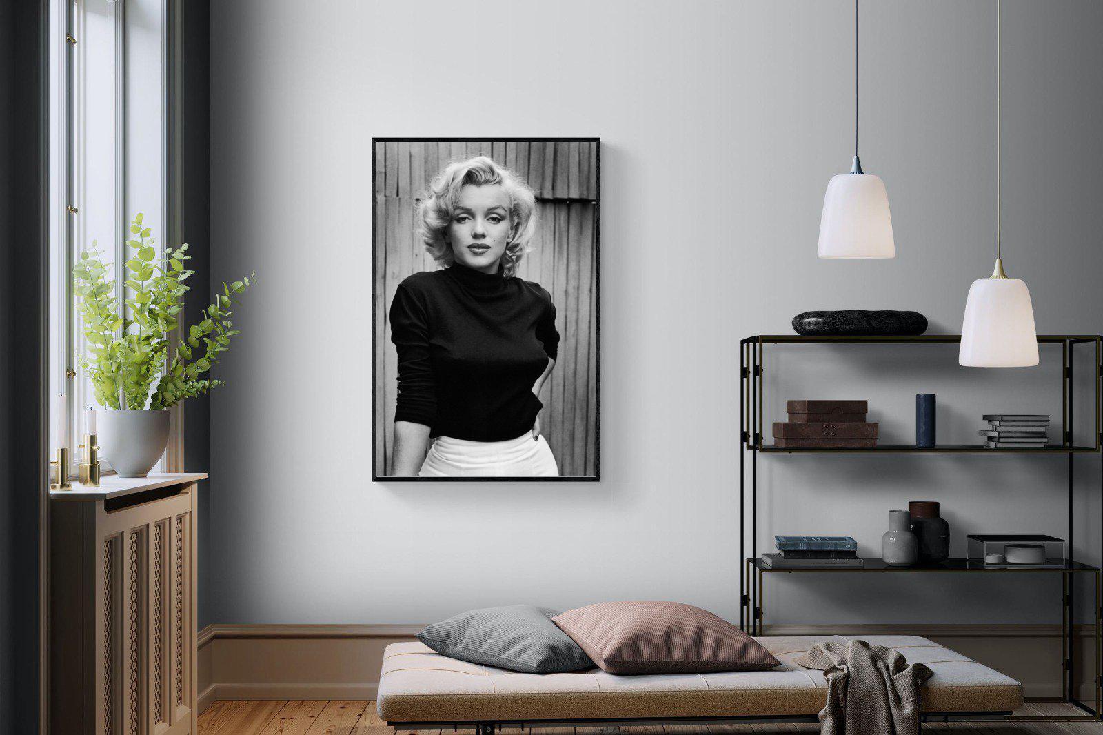 Marilyn Monroe-Wall_Art-100 x 150cm-Mounted Canvas-Black-Pixalot