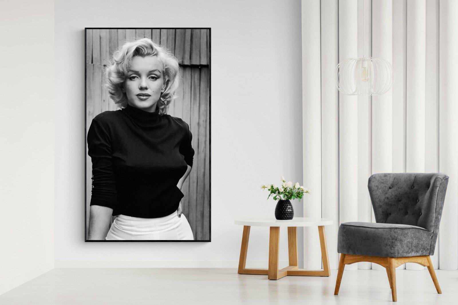 Marilyn Monroe-Wall_Art-130 x 220cm-Mounted Canvas-Black-Pixalot