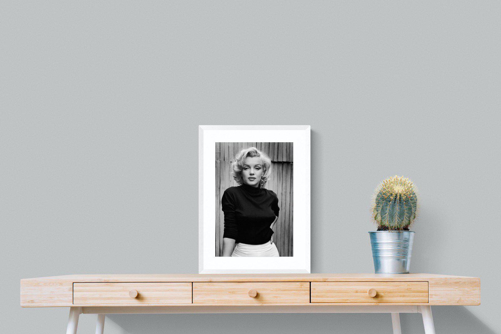 Marilyn Monroe-Wall_Art-45 x 60cm-Framed Print-White-Pixalot
