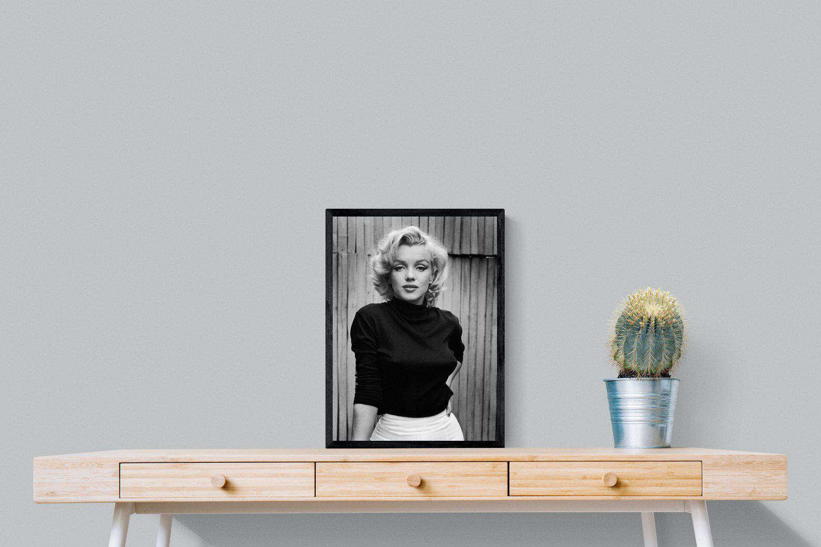Marilyn Monroe-Wall_Art-45 x 60cm-Mounted Canvas-Black-Pixalot