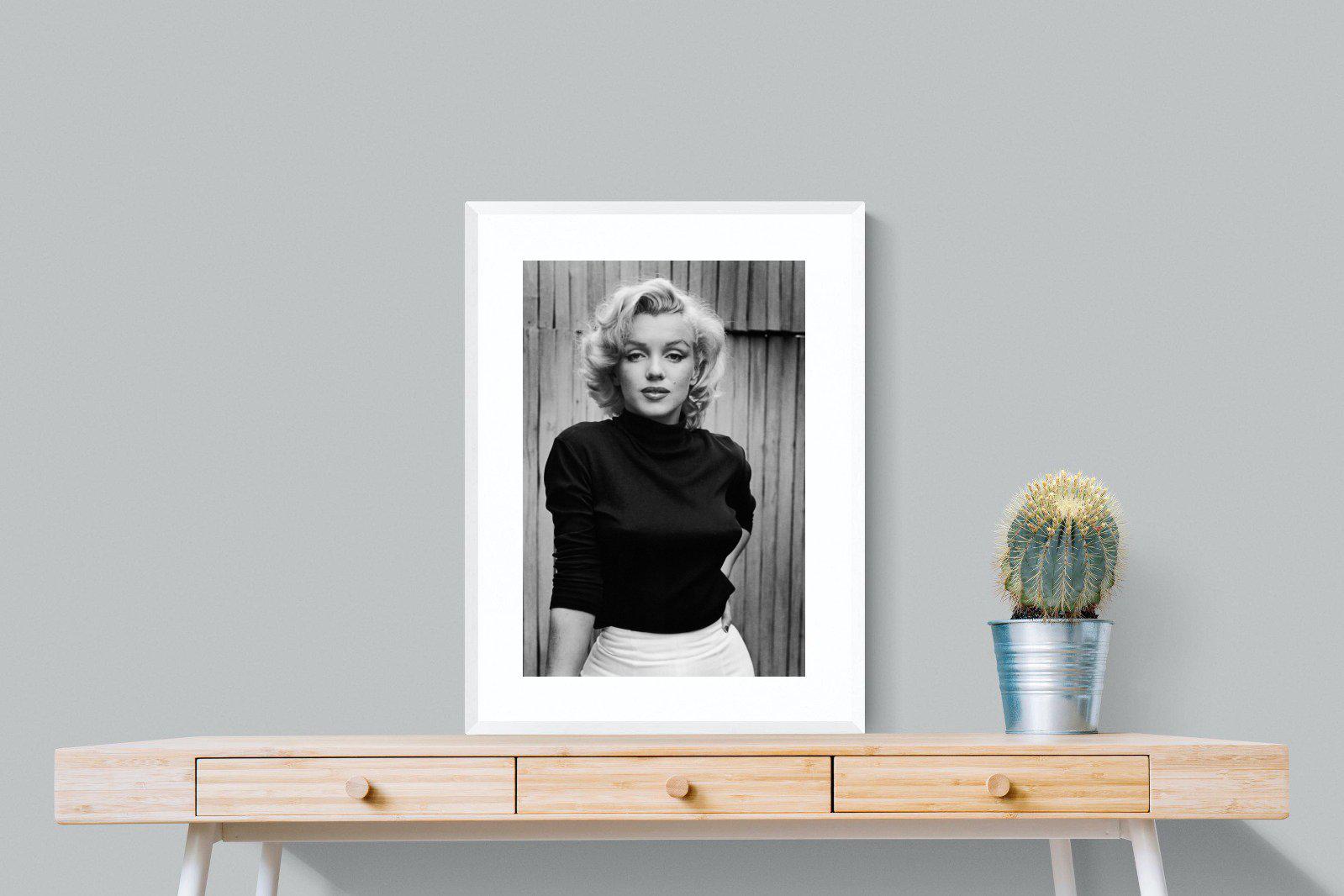 Marilyn Monroe-Wall_Art-60 x 80cm-Framed Print-White-Pixalot