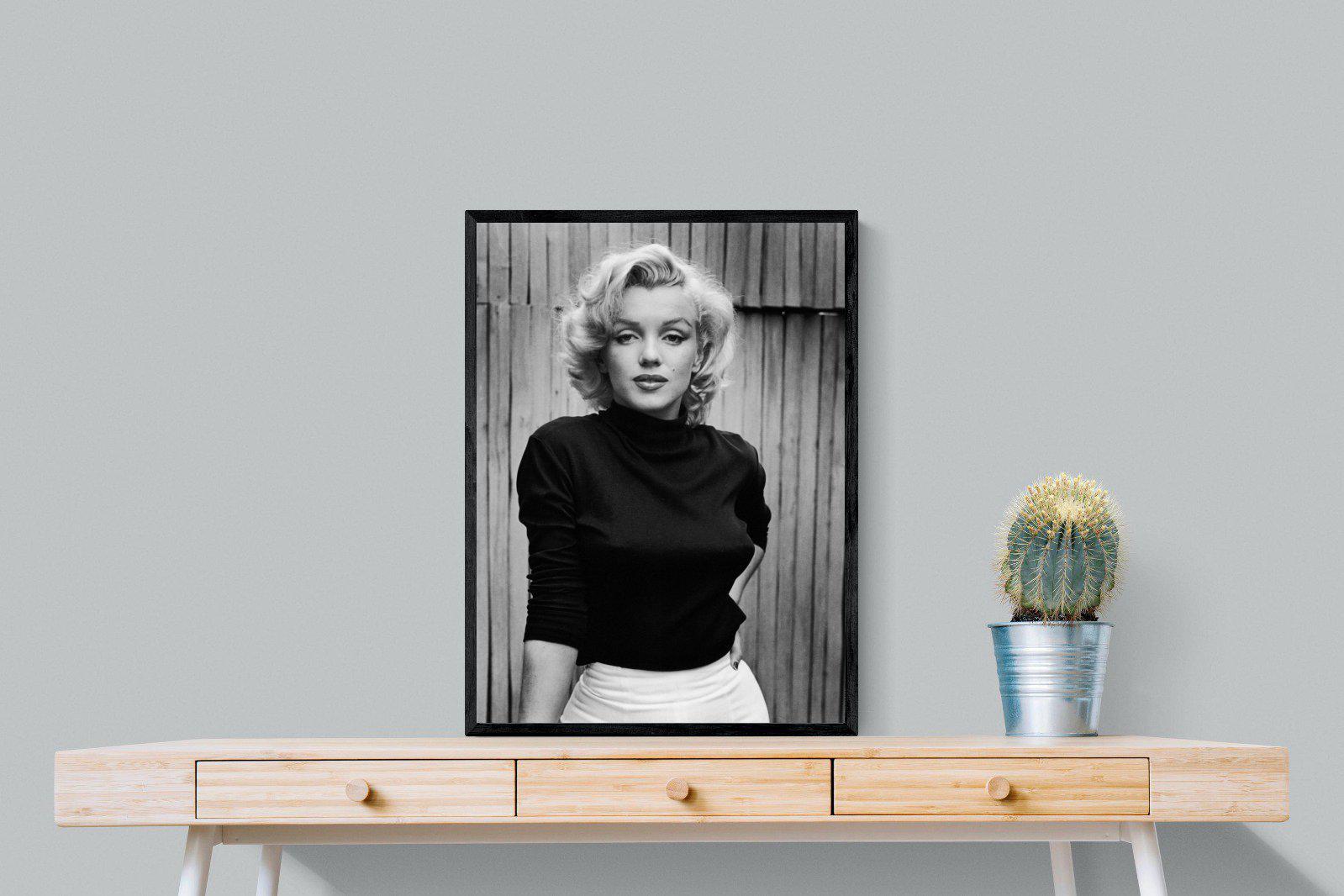 Marilyn Monroe-Wall_Art-60 x 80cm-Mounted Canvas-Black-Pixalot