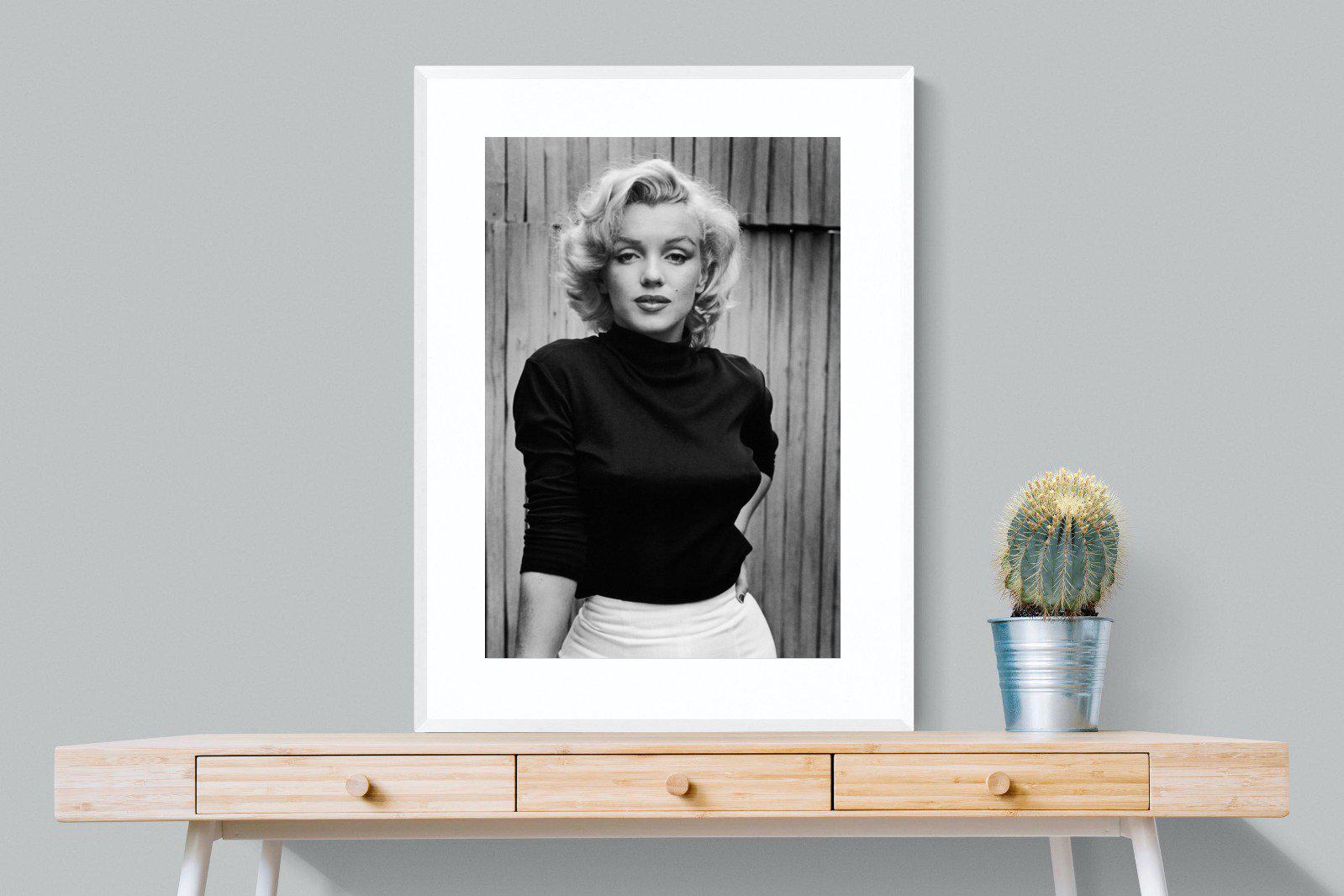 Marilyn Monroe-Wall_Art-75 x 100cm-Framed Print-White-Pixalot