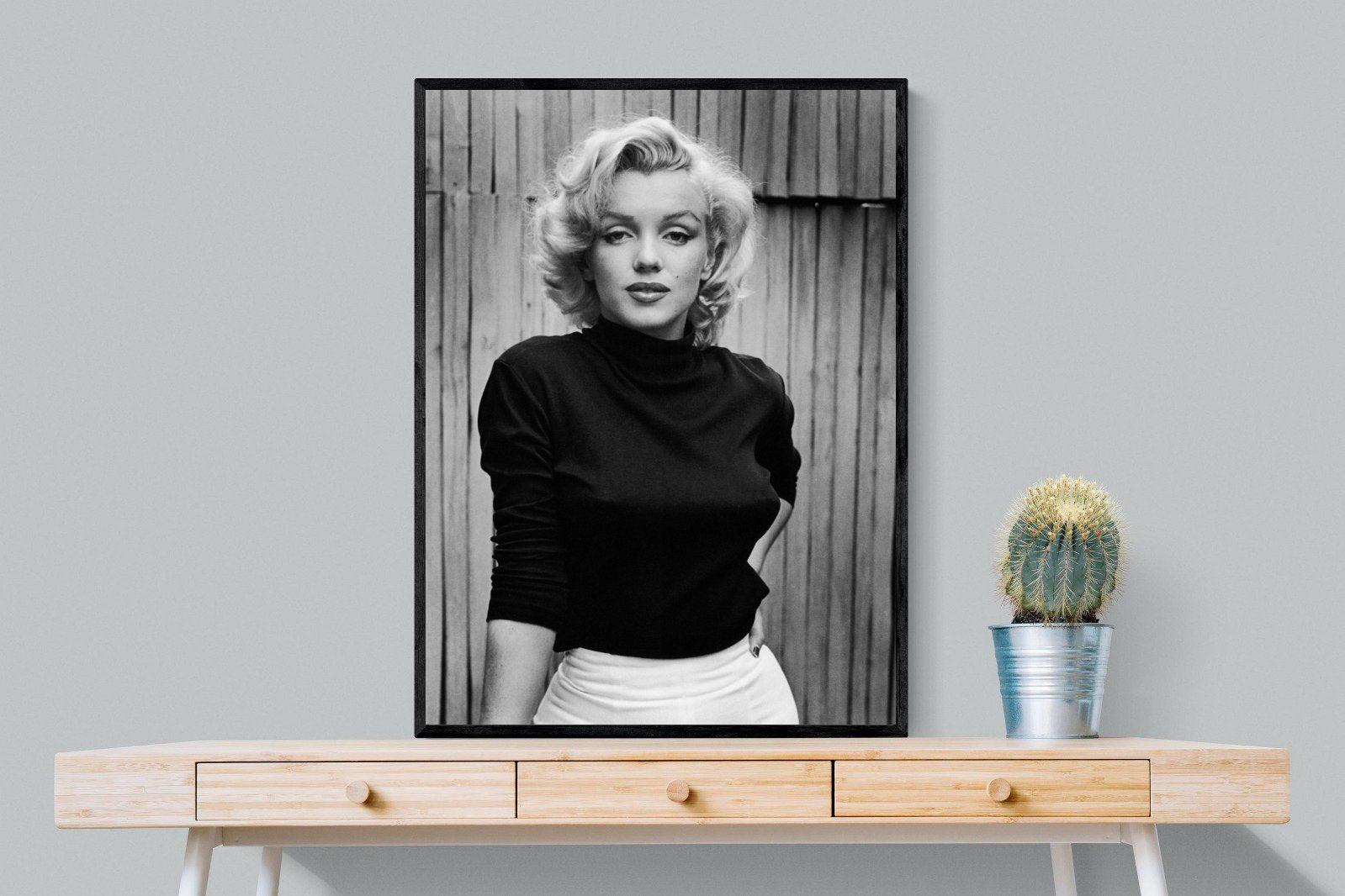 Marilyn Monroe-Wall_Art-75 x 100cm-Mounted Canvas-Black-Pixalot