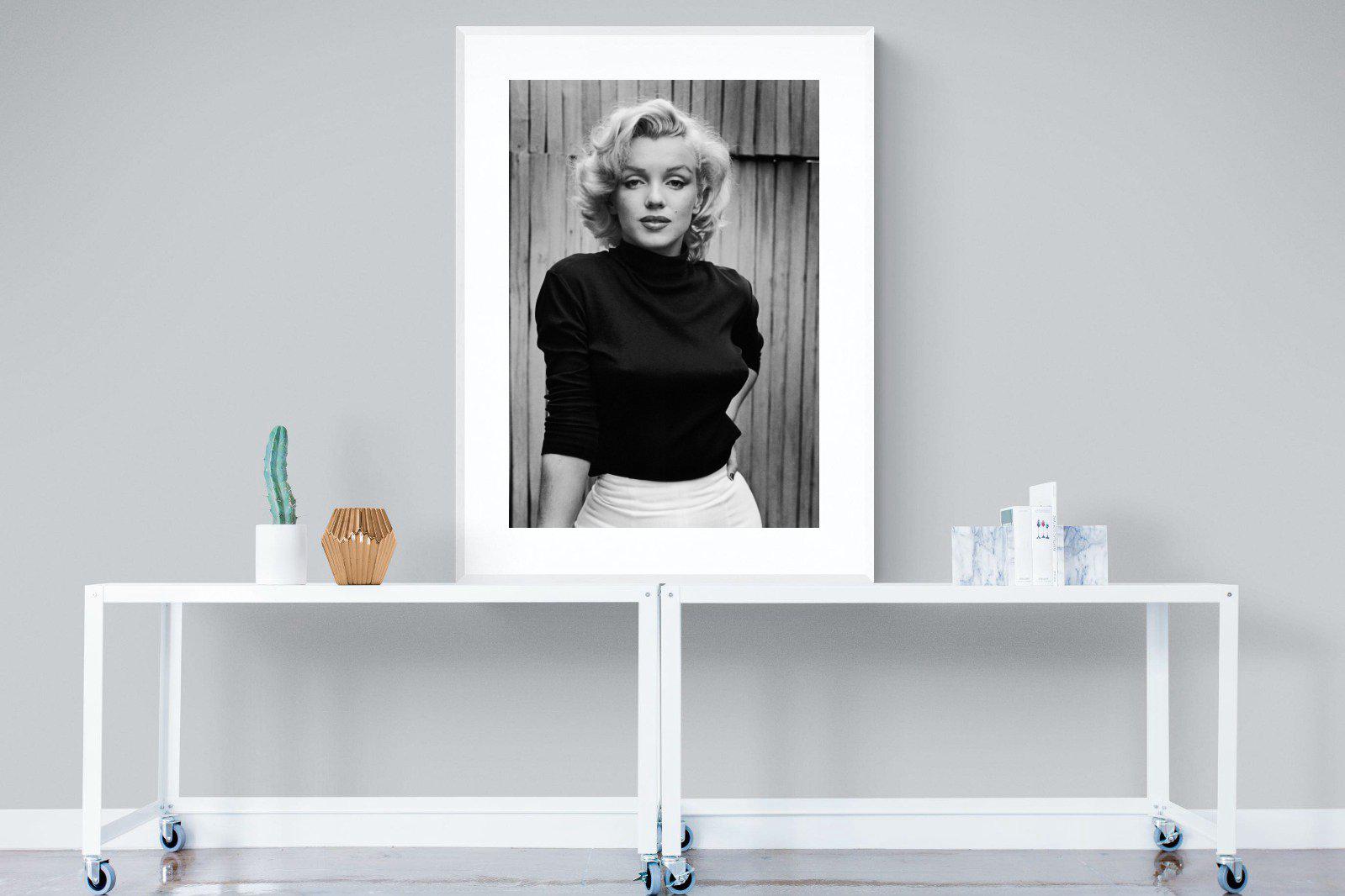 Marilyn Monroe-Wall_Art-90 x 120cm-Framed Print-White-Pixalot