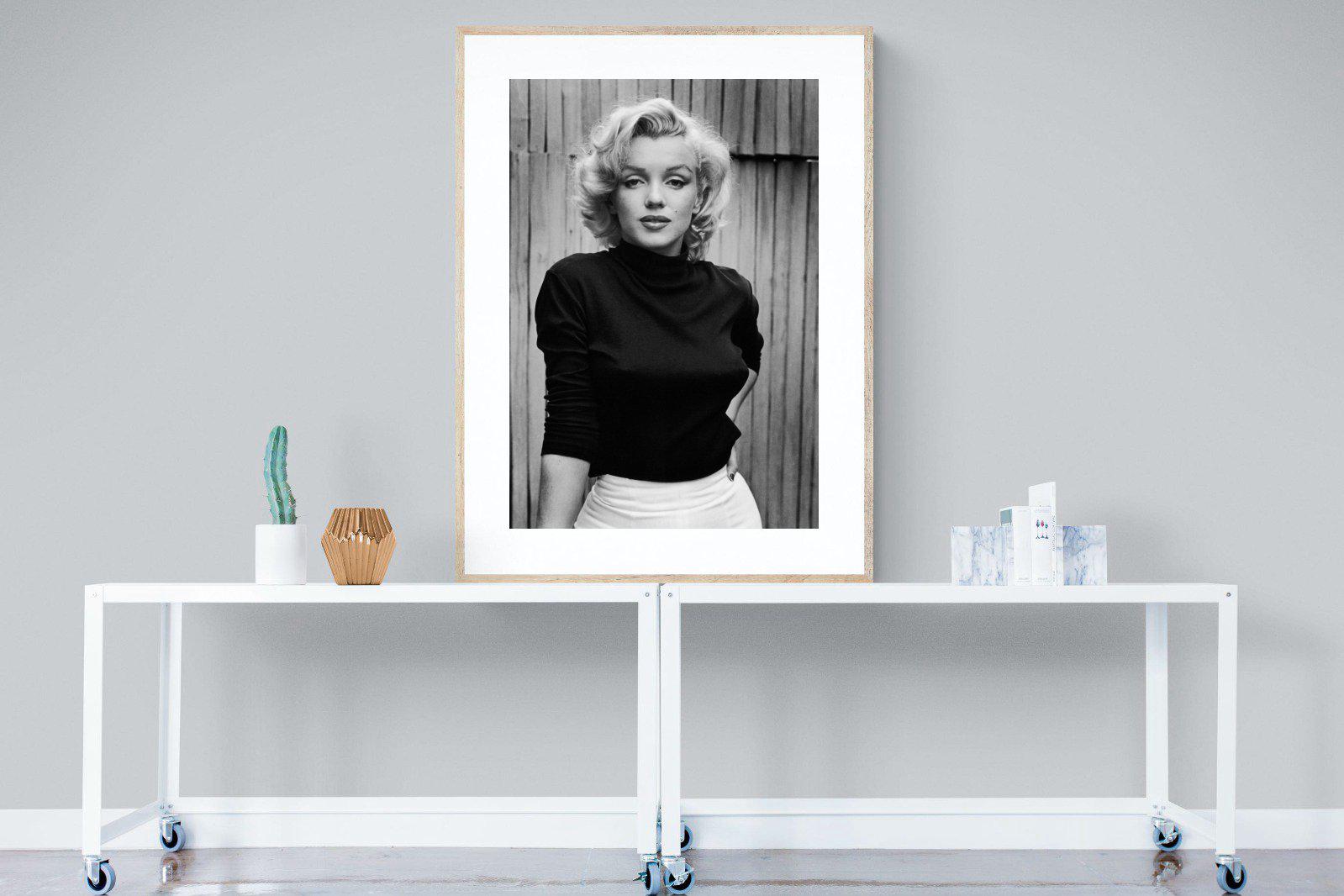 Marilyn Monroe-Wall_Art-90 x 120cm-Framed Print-Wood-Pixalot